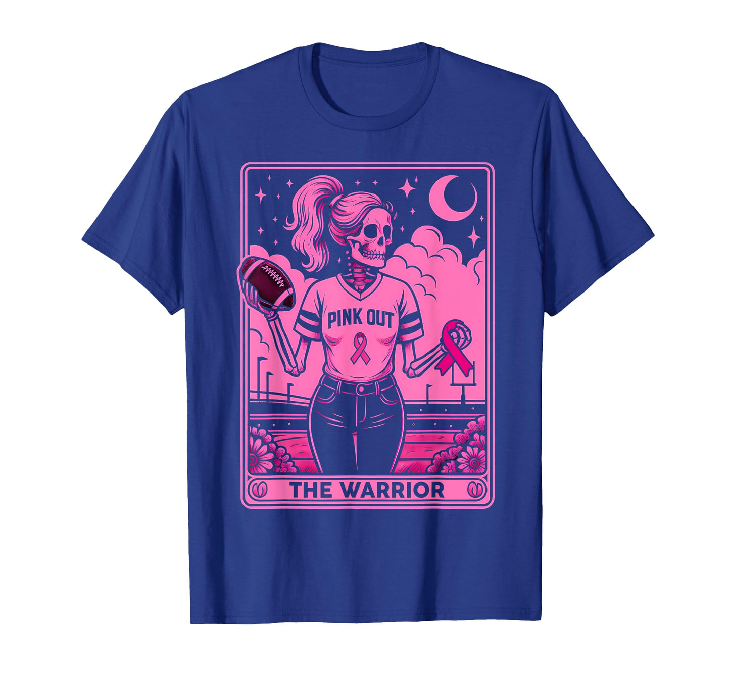 Pink Out Football Breast Cancer Warrior Tarot Card Women T-Shirt