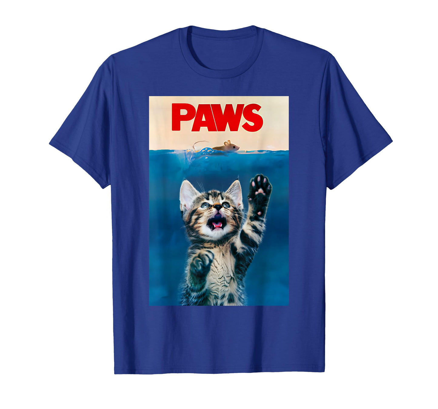 PAWS Funny Cat parody cat Lover Gift Kitten Shark Mouse meow T-Shirt