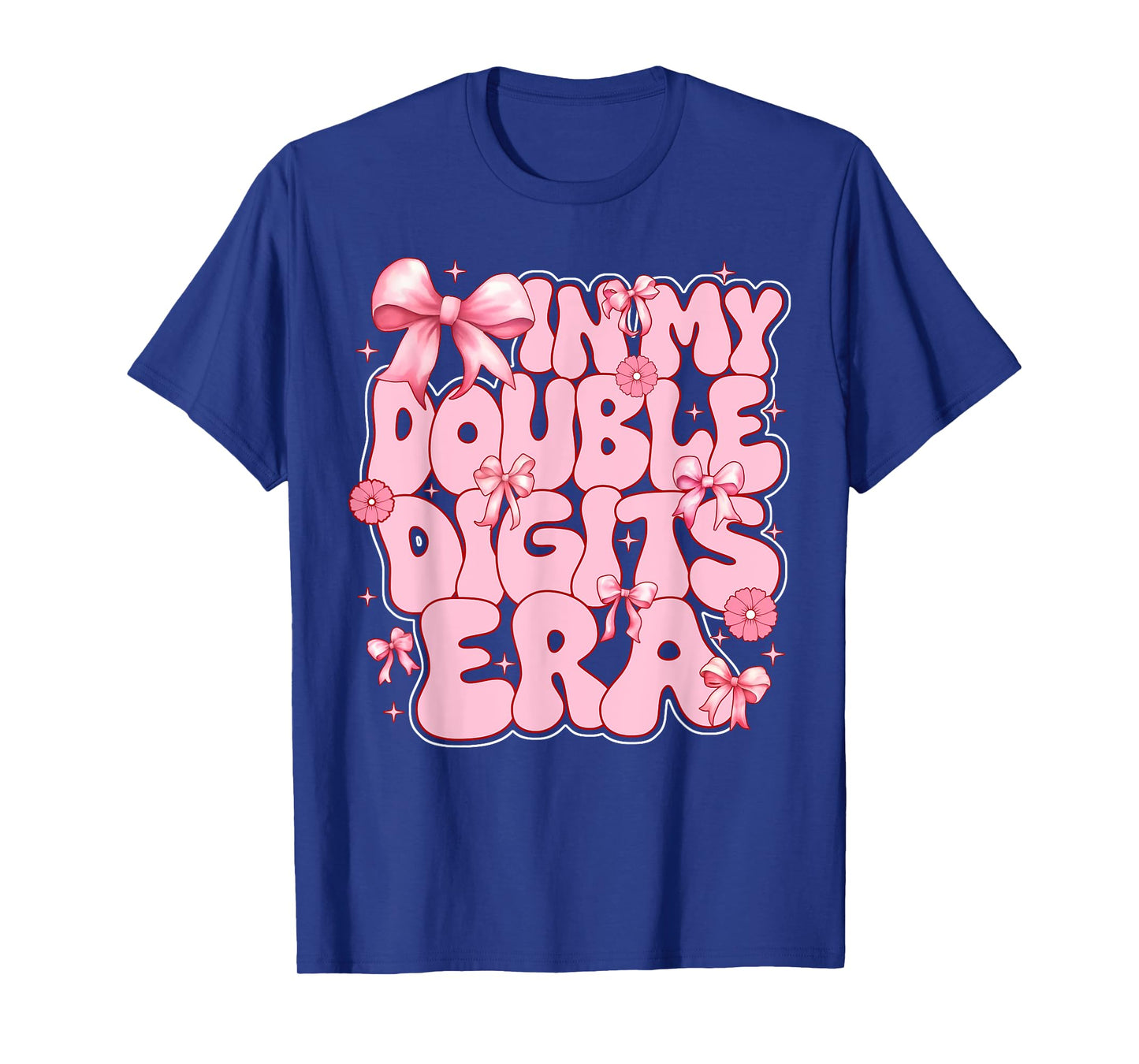 Kids In My Double Digits Era 10th Birthday Girl Coquette Bow T-Shirt