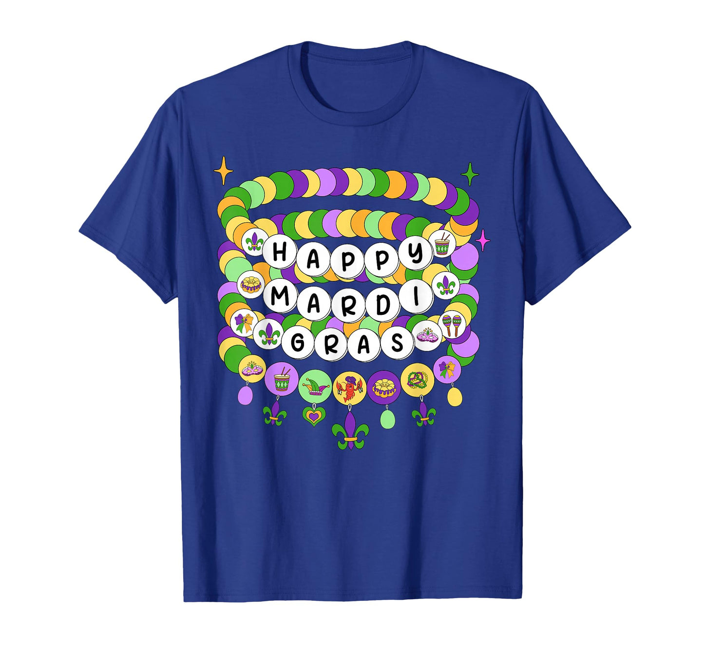 Mardi Gras Friendship Bracelet Mardi Gras Beads Kids Girls T-Shirt