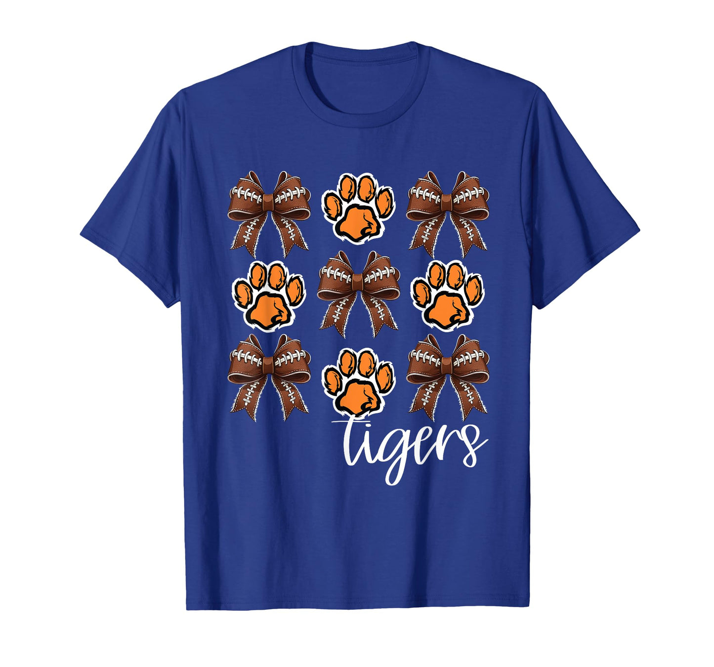Tigers Football Mom Coquette Bows Game Day Orange Tigers T-Shirt
