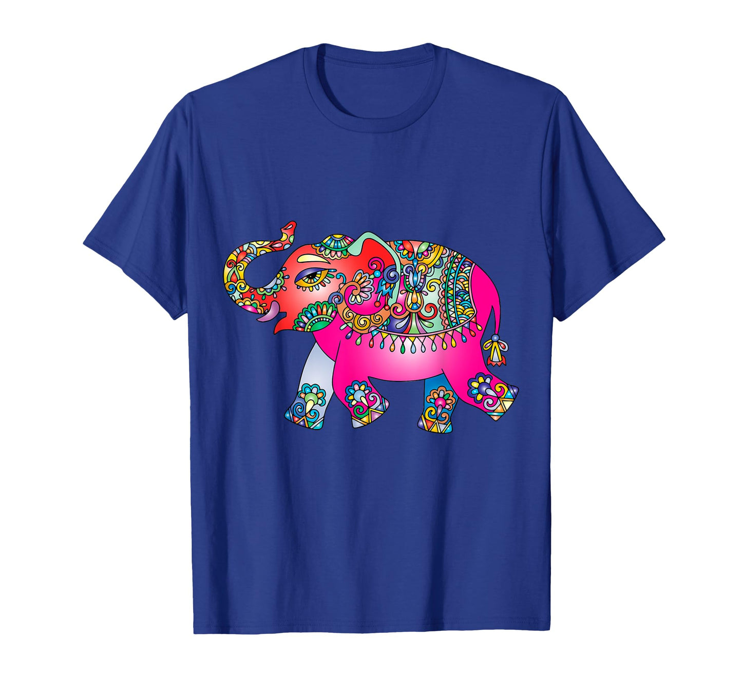 Colorful Indian Elephant Tribal - Mandala Art - Yoga Namaste T-Shirt