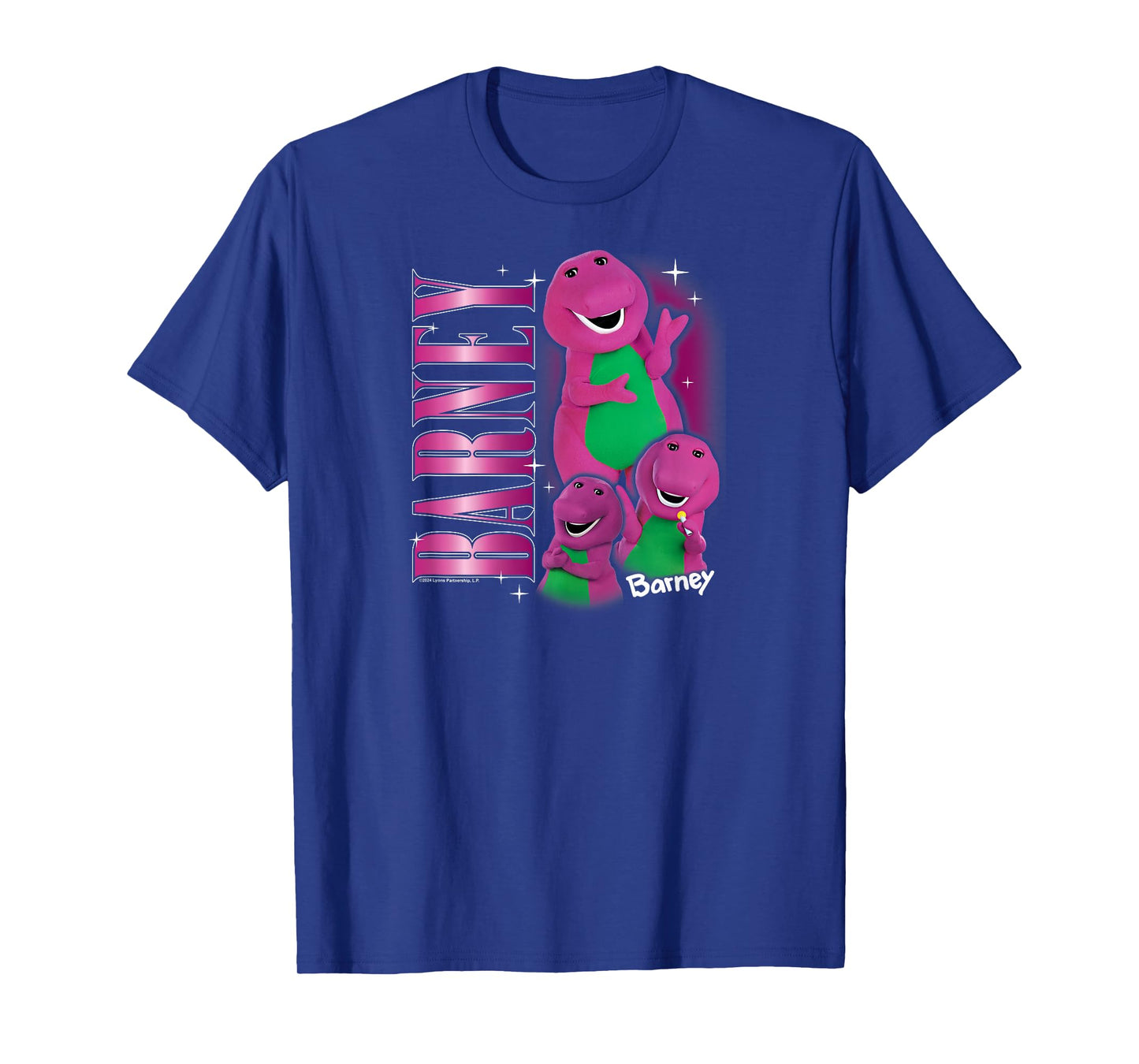 Barney - Vintage 90s Purple Dinosaur Character Collage T-Shirt