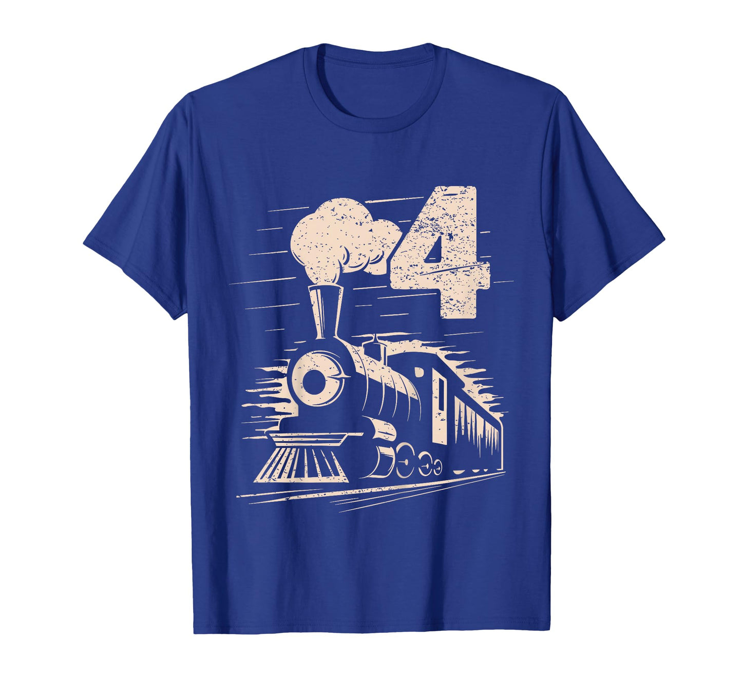 Funny Vintage 4th Train Birthday Boy Girl 4 Year Old T-Shirt