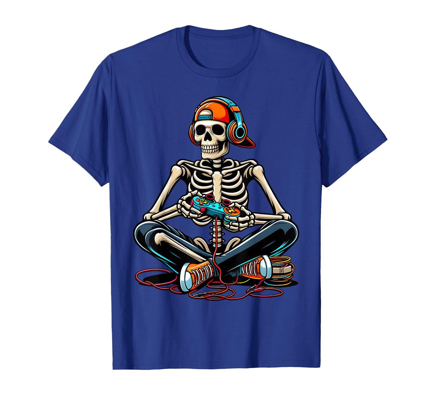 Halloween Skeleton Gamer Video Gaming Boys Men Kids T-Shirt