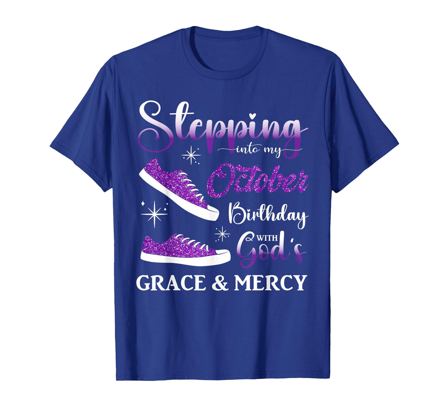 Stepping into My October Birthday Men Women Kids October BD T-Shirt