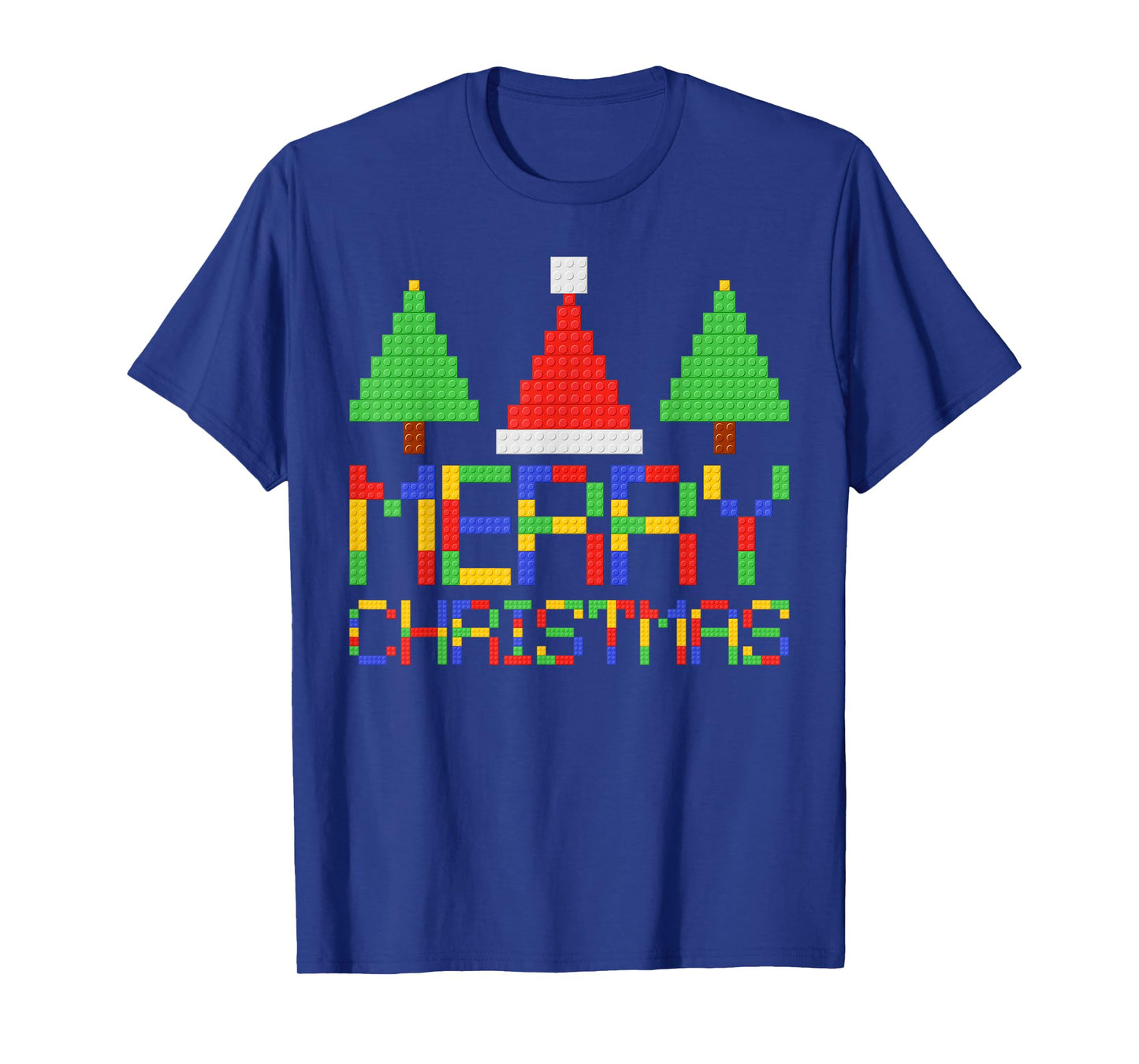 Merry Christmas Pajamas Blocks Building Lovers Boys Kids T-Shirt