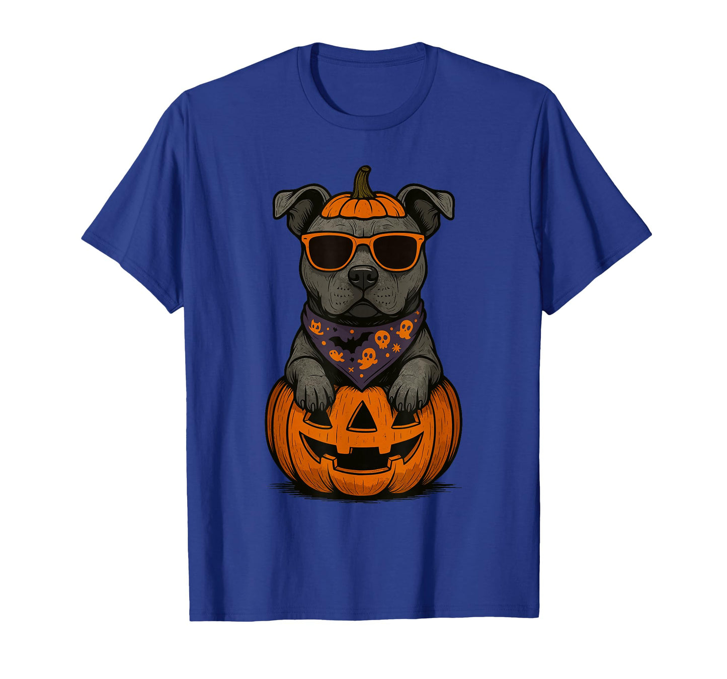 Spooky Pit Bull Pumpkin Halloween Dog Lover T-Shirt