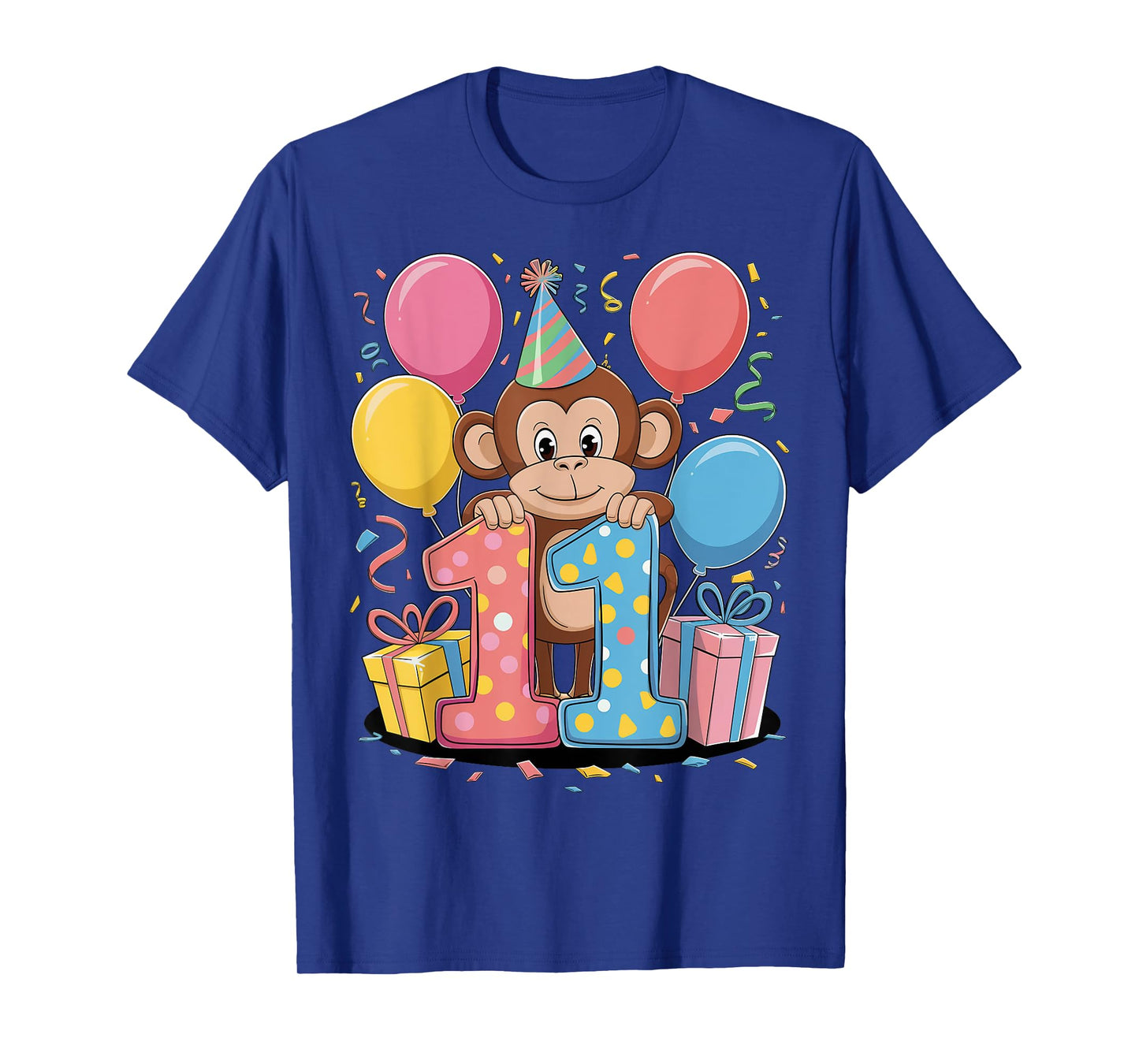 Monkey 11th birthday boy girl 11 years old eleventh Monkey T-Shirt