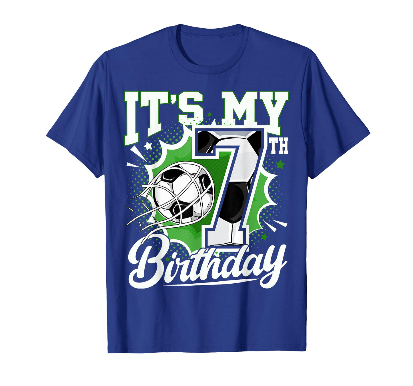 Kids 7 Year Old Birthday It's My 7th Birthday Soccer Ball T-Shirt