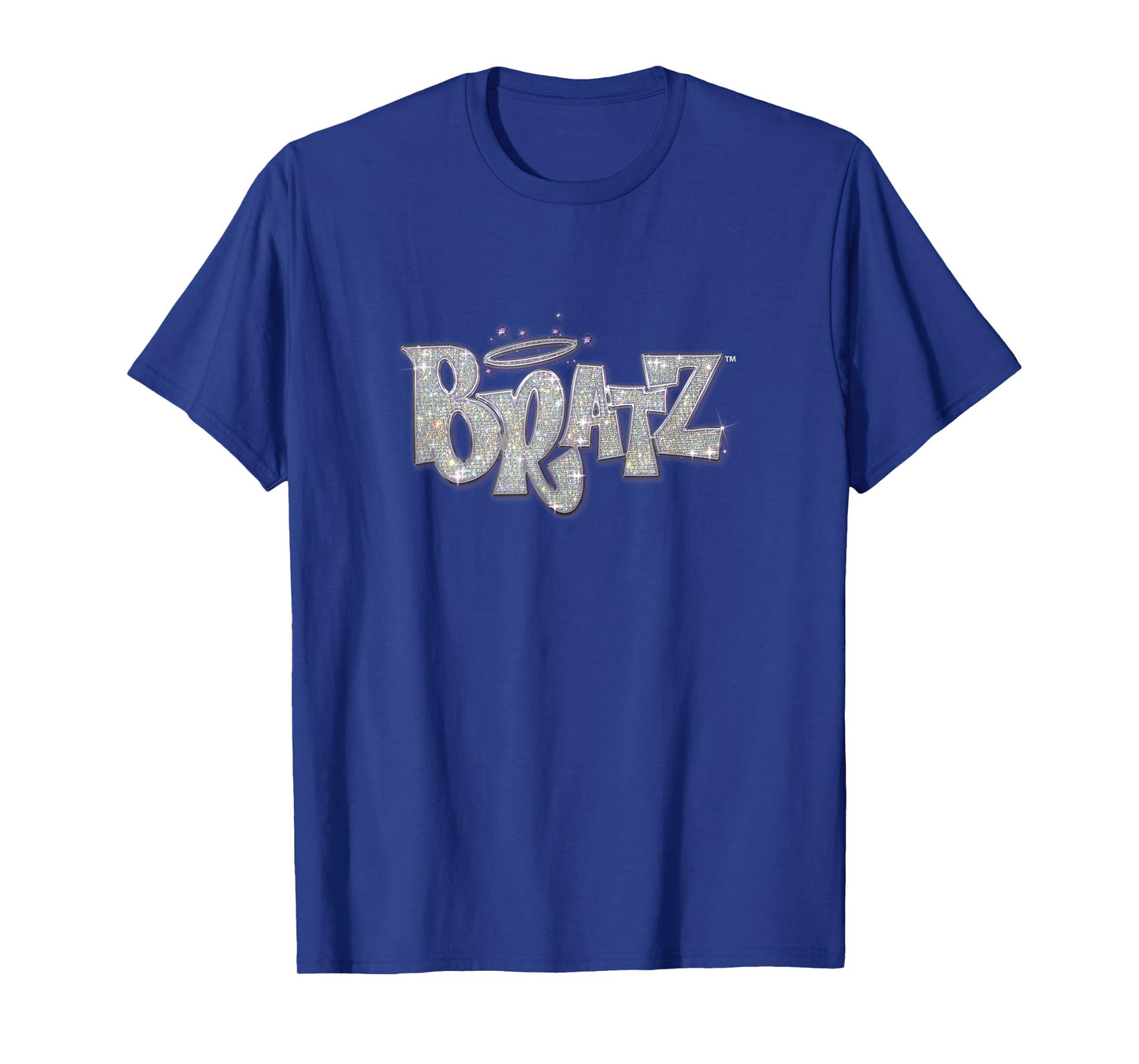 Bratz Silver Glitter Logo Purple Lining Angel Halo Sparkles T-Shirt