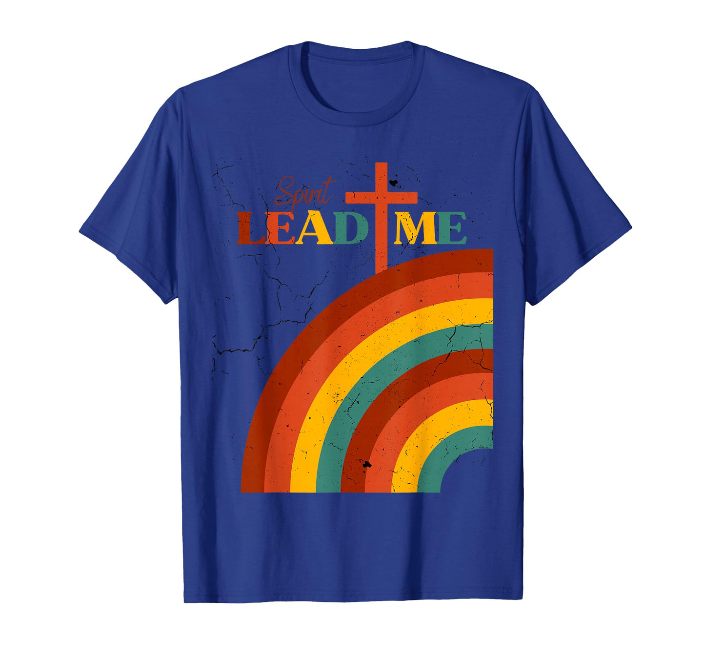 Spirit Lead Me Retro Distressed Christian Faith Rainbow Item T-Shirt