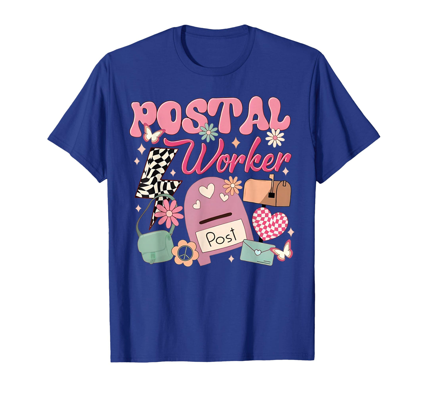 Funny Retro Postal Worker Post Office Delivery Mailman Life T-Shirt, Small, Black