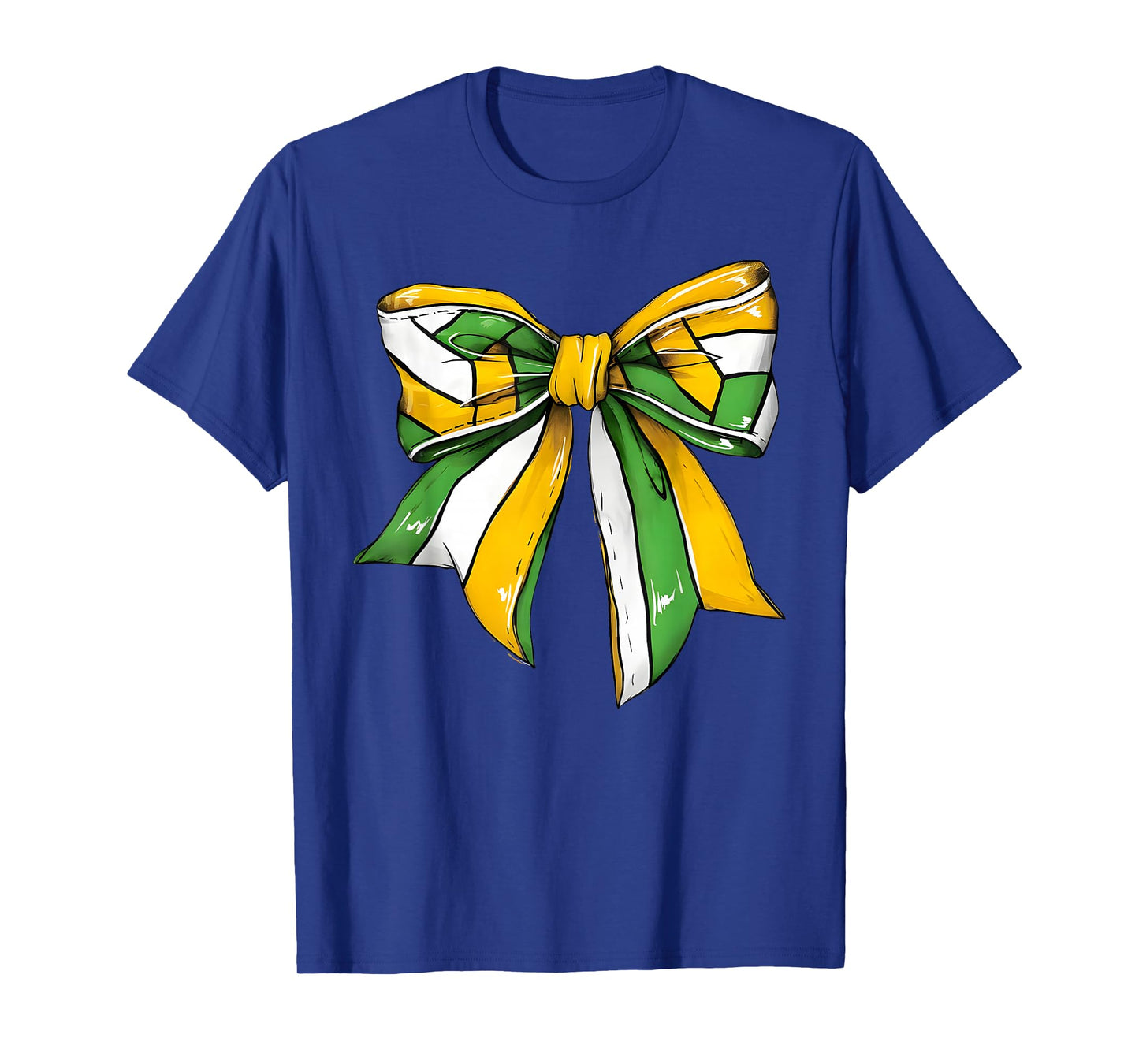 Vintage Volleyball Coquette Bow Game Day Green And Yellow T-Shirt
