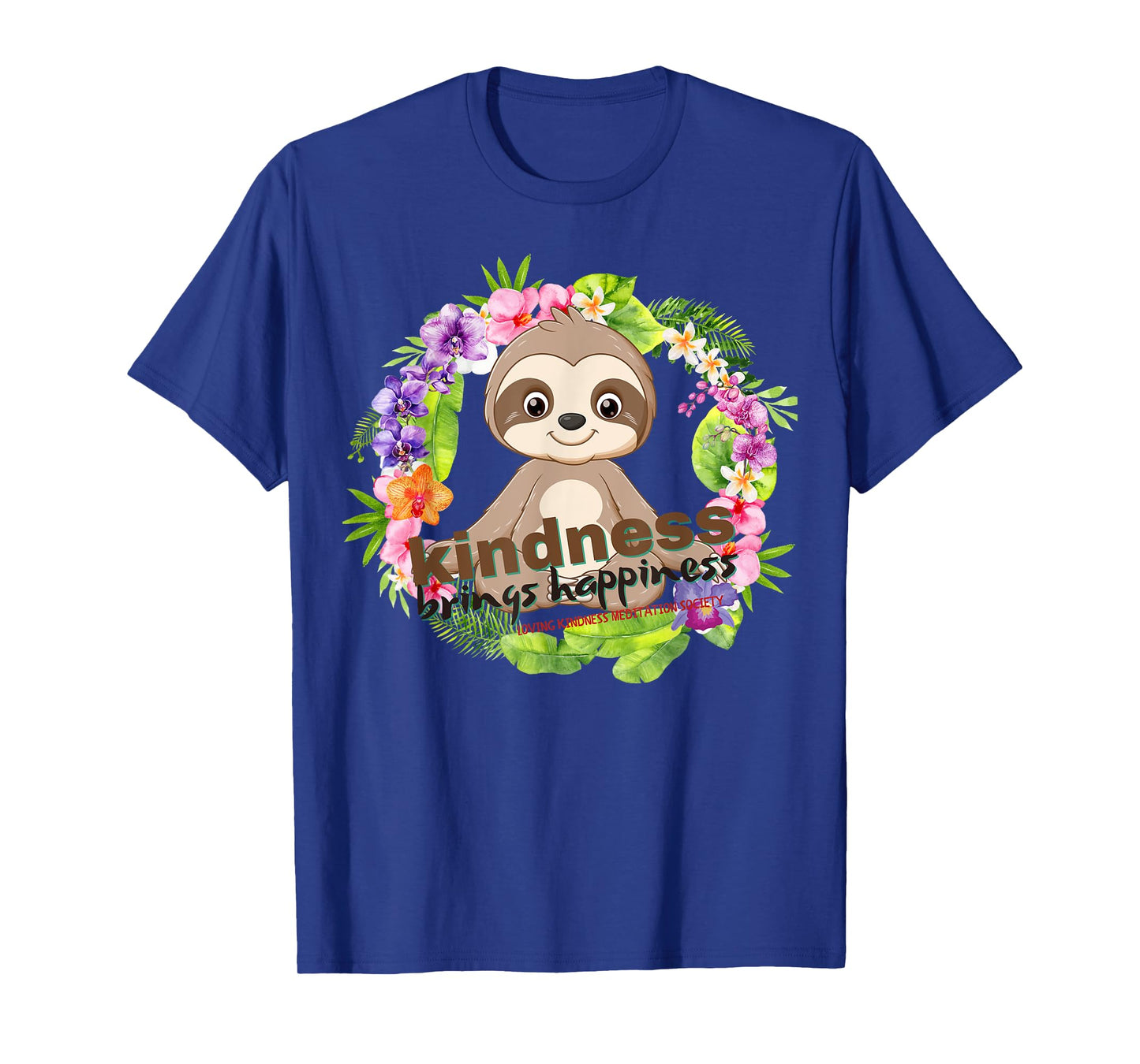 Zen Meditating Sloth Breathe Mindfulness Compassion Kindness T-Shirt