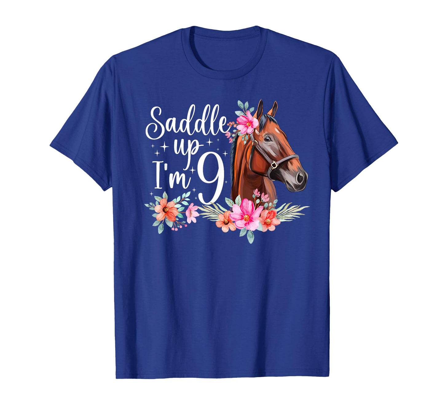 9th Horse Birthday Nine Year Old Girl Horses Birthday T-Shirt