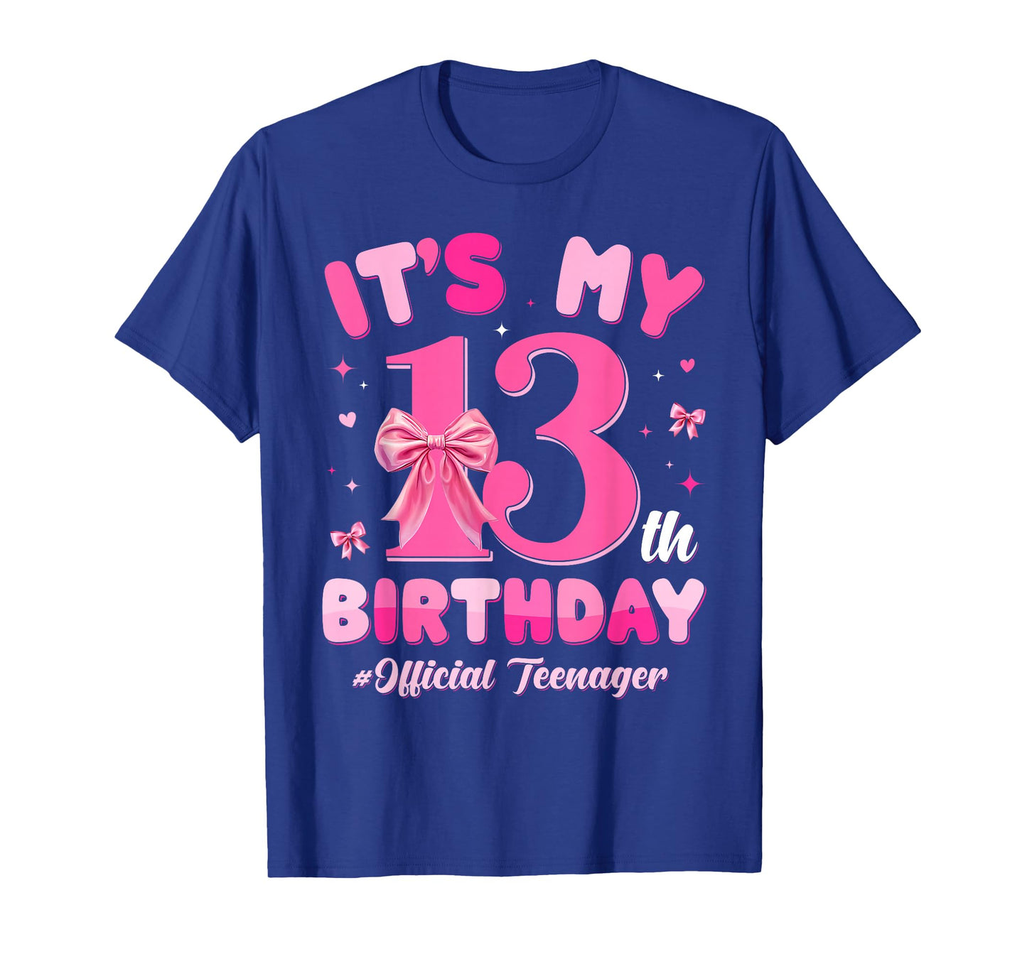 It's My 13th Birthday Pink Coquette Bow Birthday Girl T-Shirt