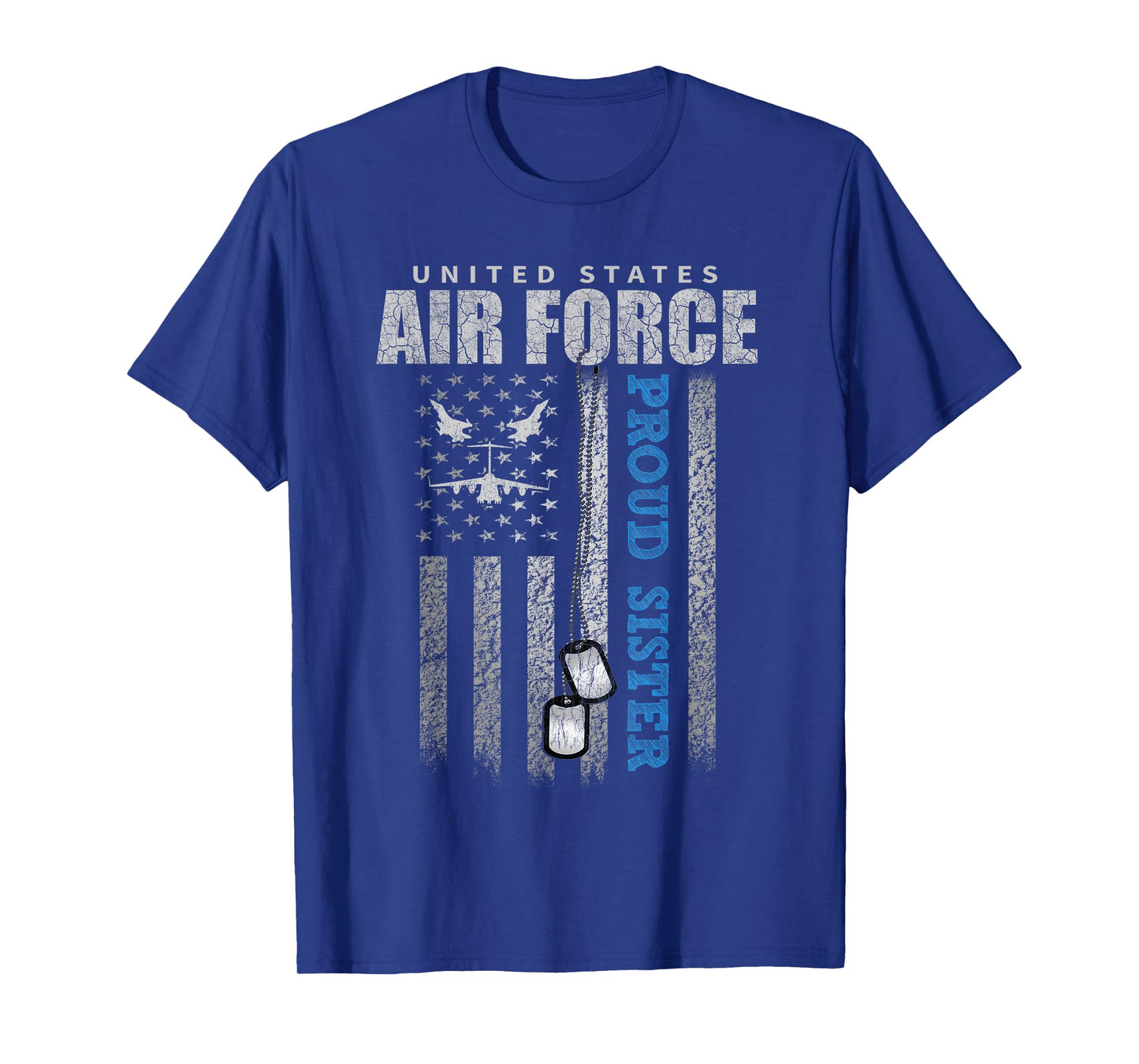 Proud Air Force Sister Of The US Air Force USA Flag T-Shirt