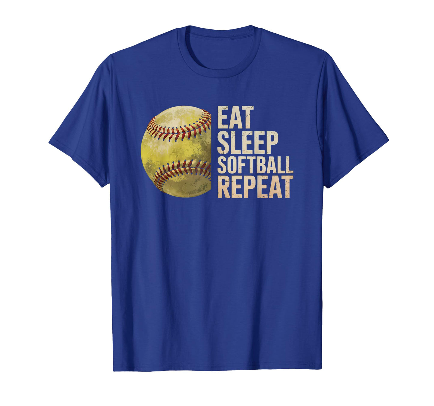 Eat Sleep Softball Repeat Funny Softball Player Men Women T-Shirt