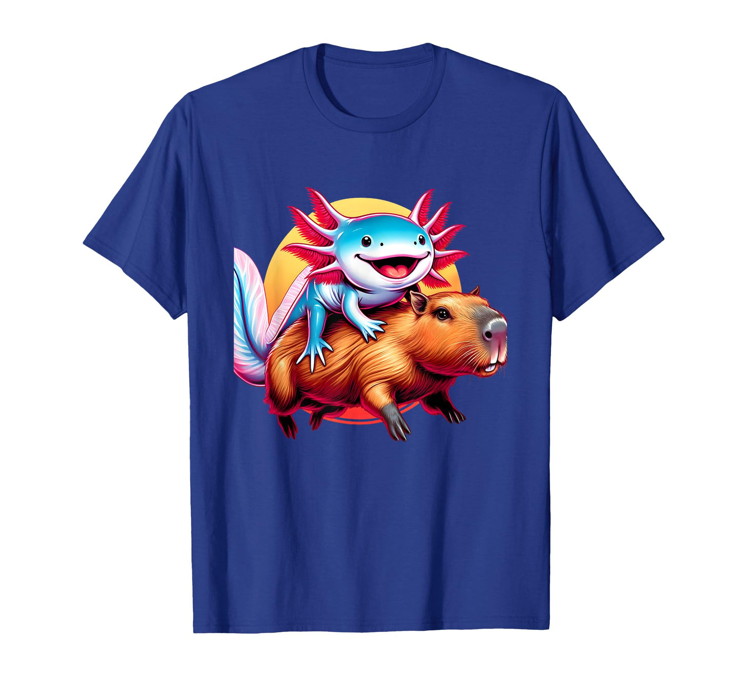 Funny Capybara Graphic Tee Men Women Kids Boys Axolotl Lover T-Shirt