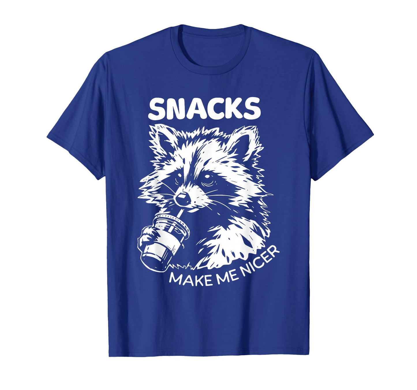 Retro Snacks Make Me Nicer Raccoon Meme Animal Sarcastic T-Shirt