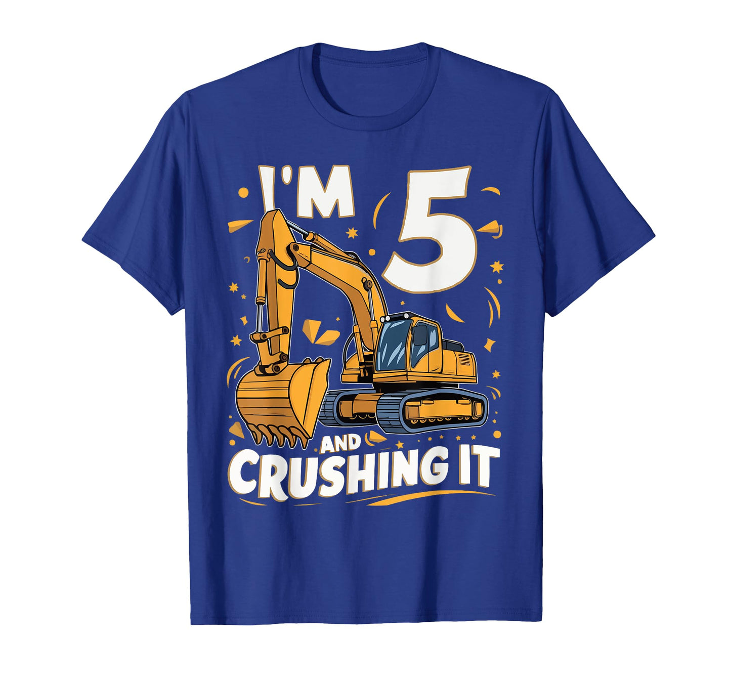 Construction Truck 5th Birthday 5 Years Old Digger Builder T-Shirt