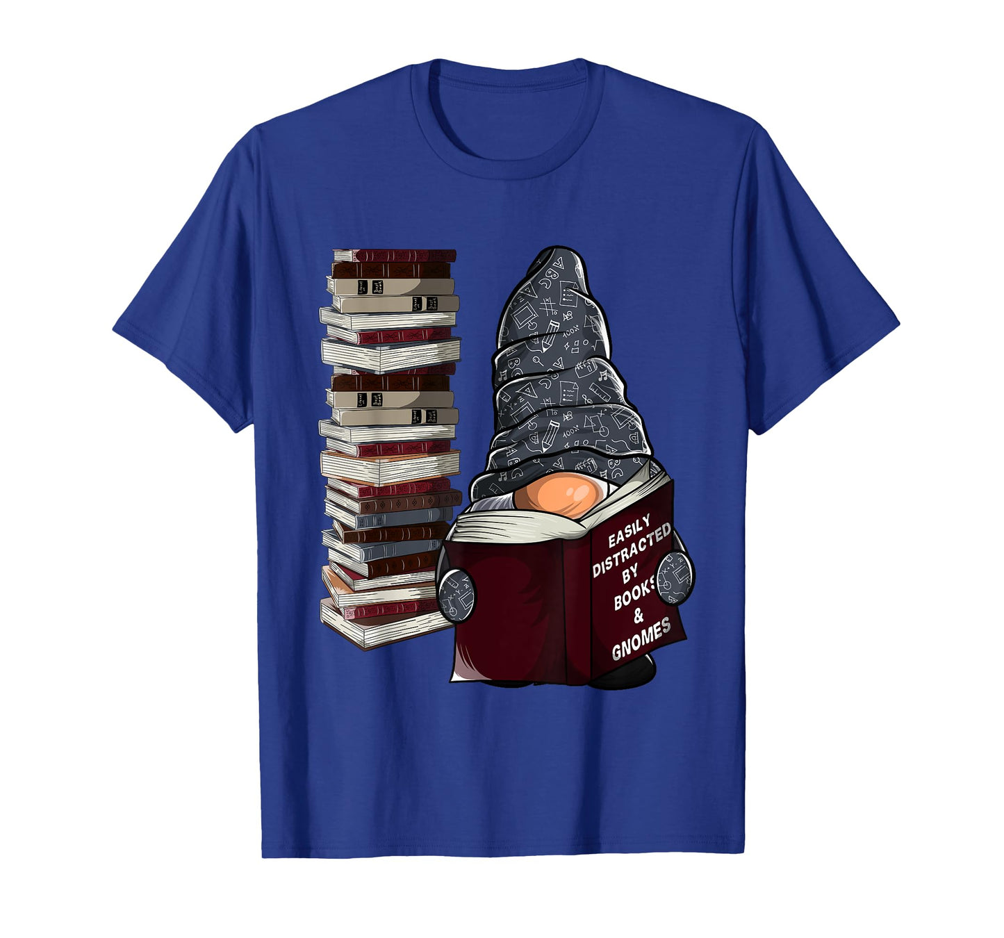 Easily distracted by books & gnomes, garden gnome book lover T-Shirt