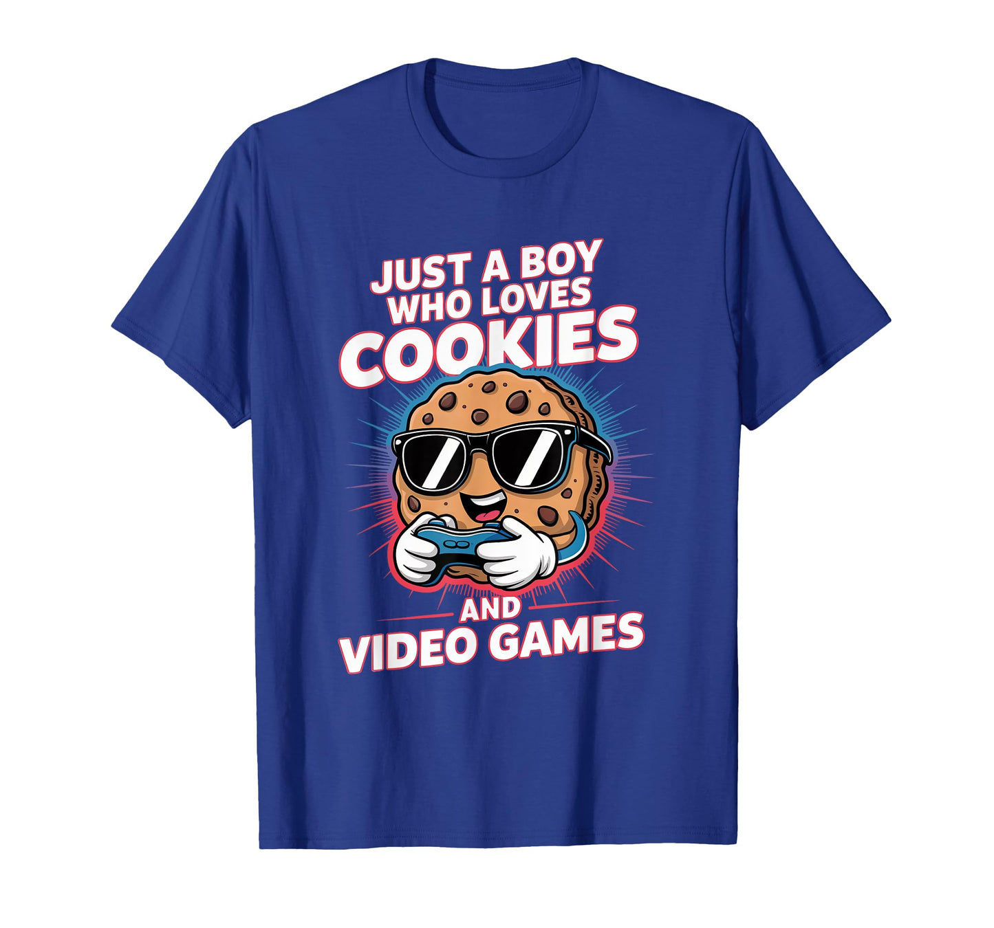 Just A Boy Who Loves Cookies Video Games Cookie Lover Gamer T-Shirt