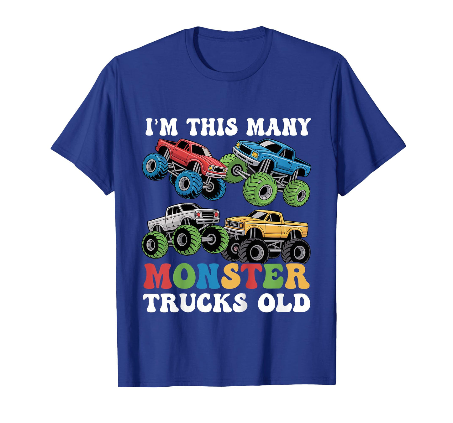 Kids I'm This Many Monster Truck Old 4th Birthday Boy for kids T-Shirt