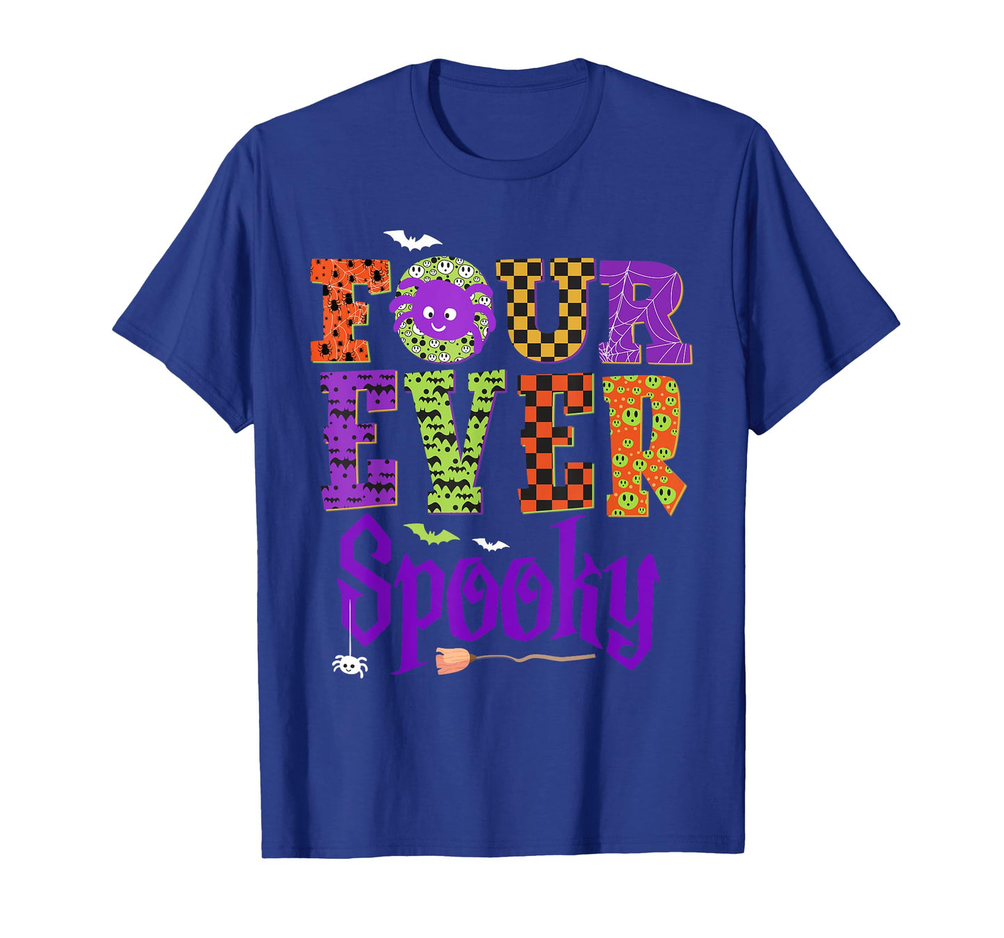 Four Ever Spooky Ghost Halloween 4th Birthday Party Kids T-Shirt