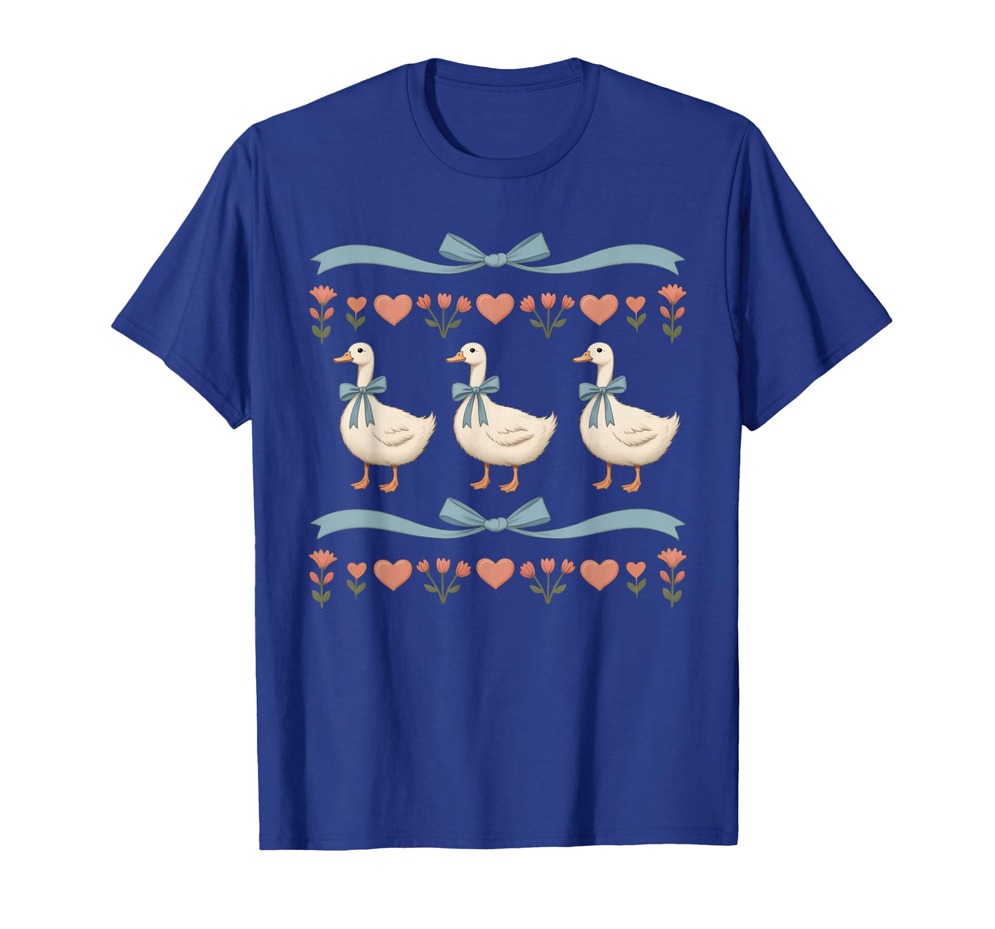 Vintage Goose 1980's Blue Ribbon Retro 80s Coquette Style T-Shirt