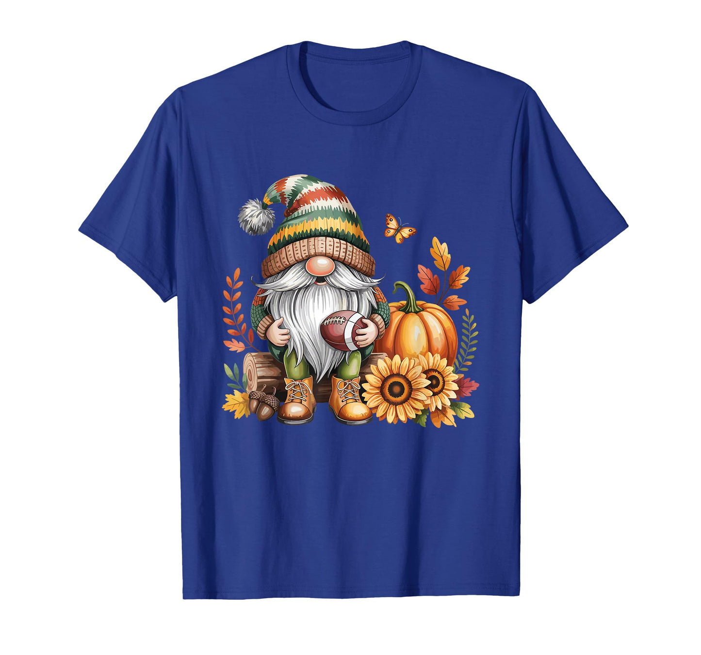 Gnome Football Season Thanksgiving Fall Leaves Autumn T-Shirt