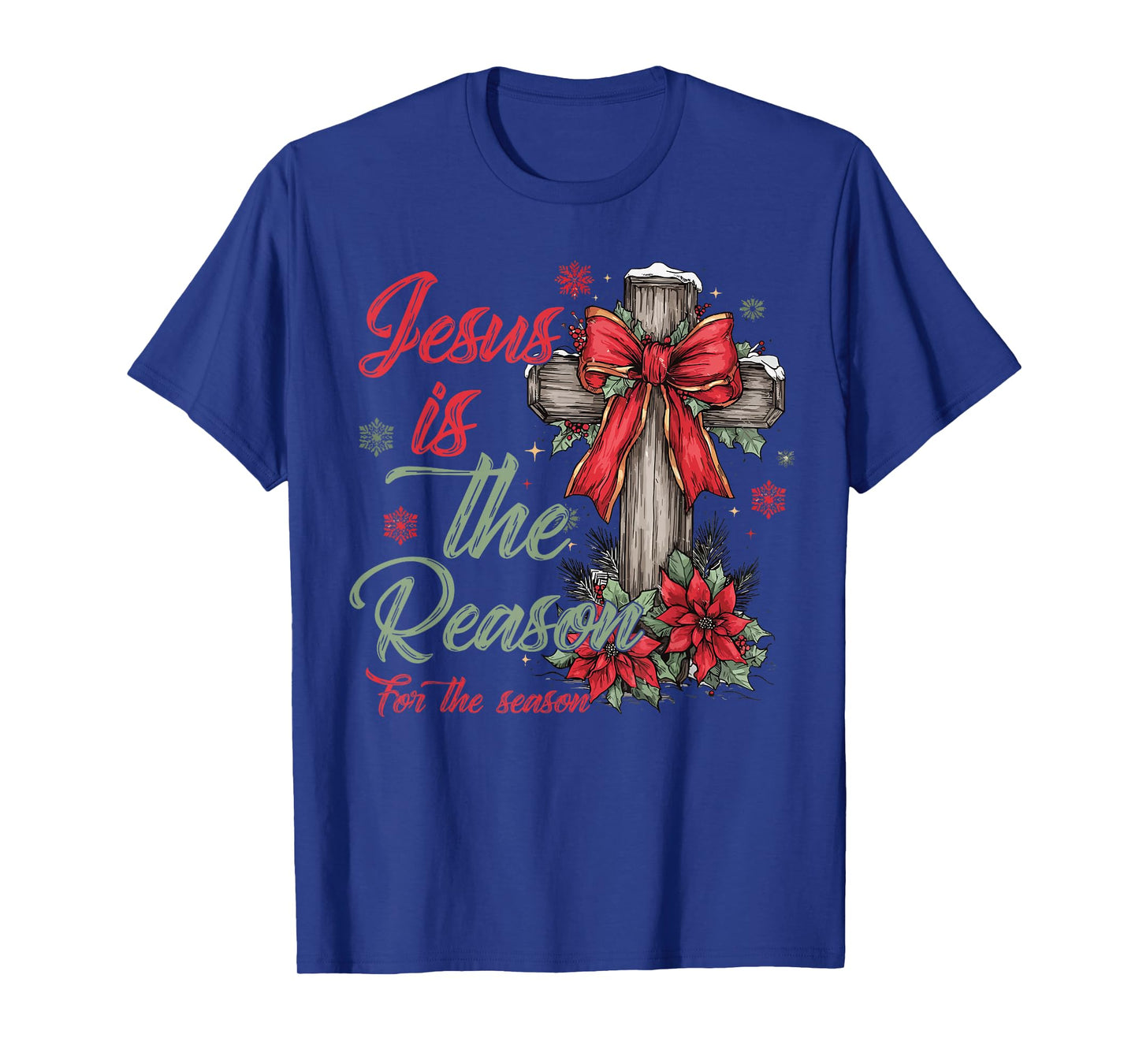 Jesus is The Reason Christmas Season Retro Coquette Bow T-Shirt