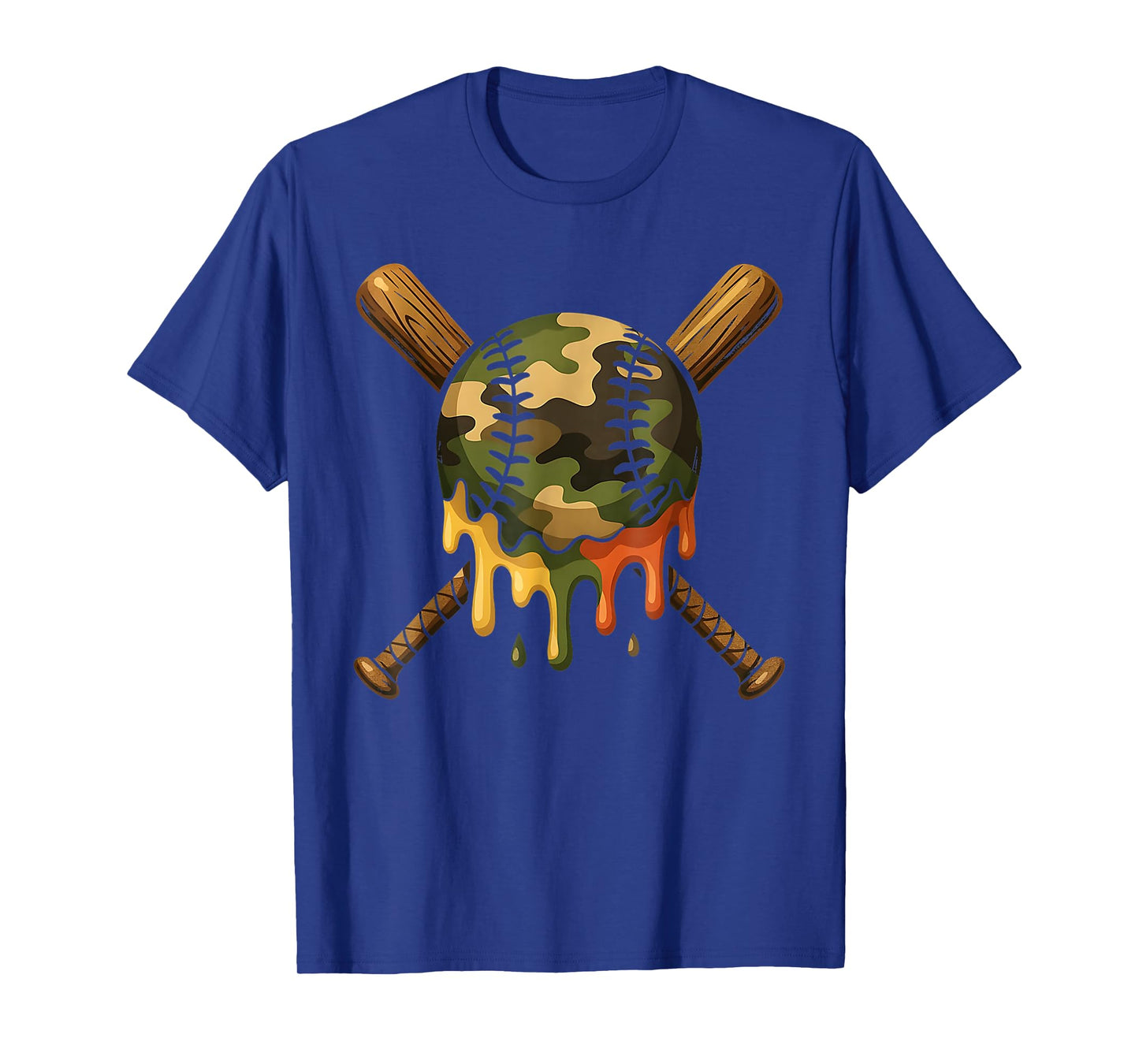 Baseball Drip Camo Baseball Bats Boys Sports Cool Game Day T-Shirt