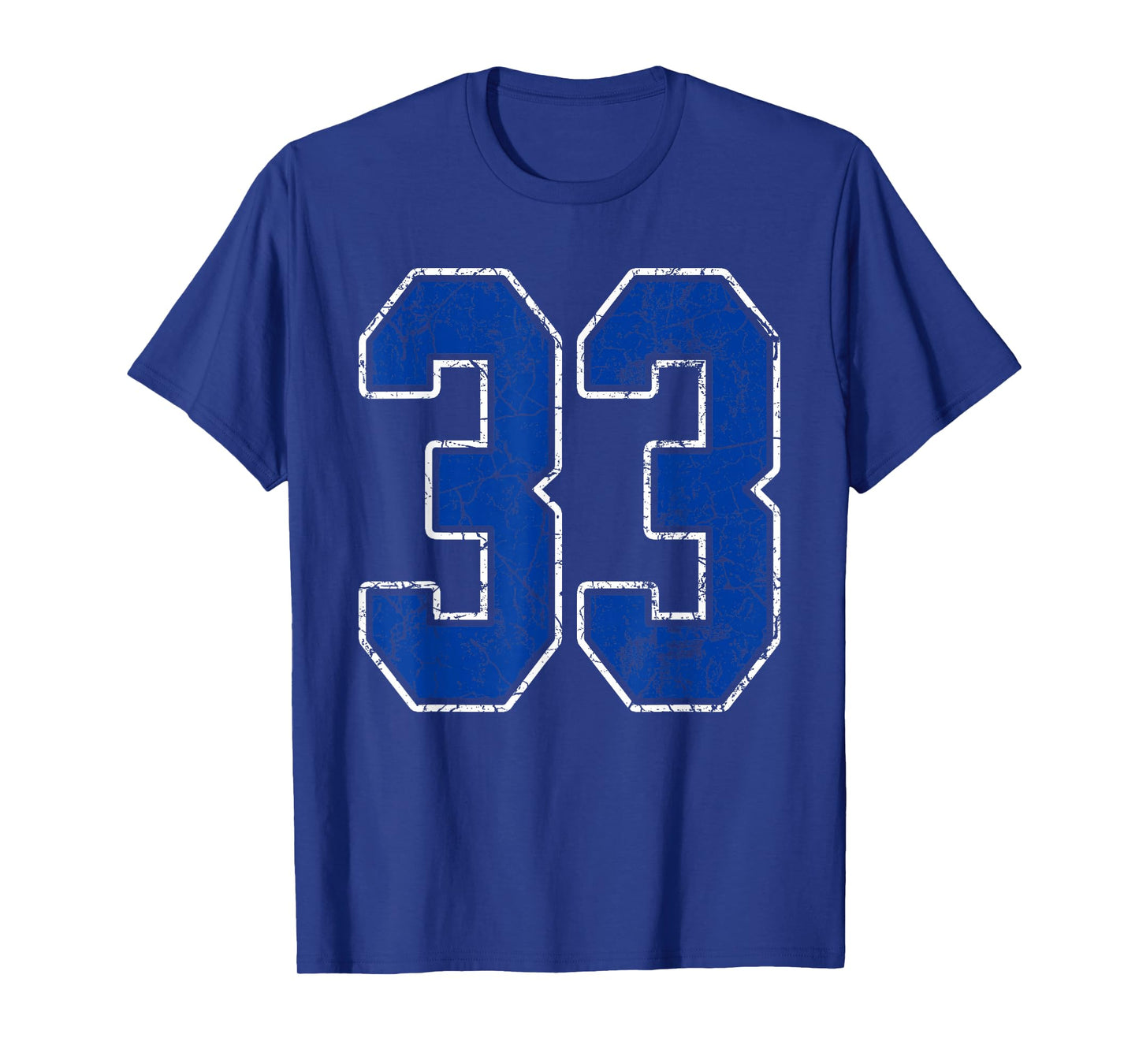 Royal Blue and White Number 33 Jersey Player Uniform #33 Fan T-Shirt