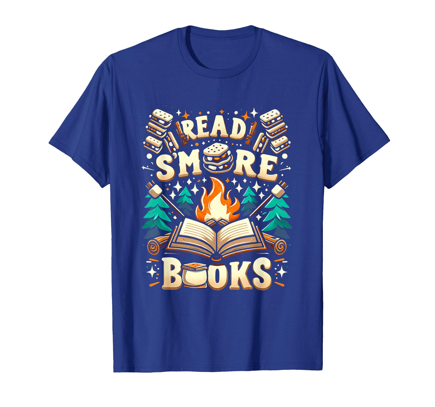 Read More Books Camping Outdoors Travel Campfire Smores T-Shirt