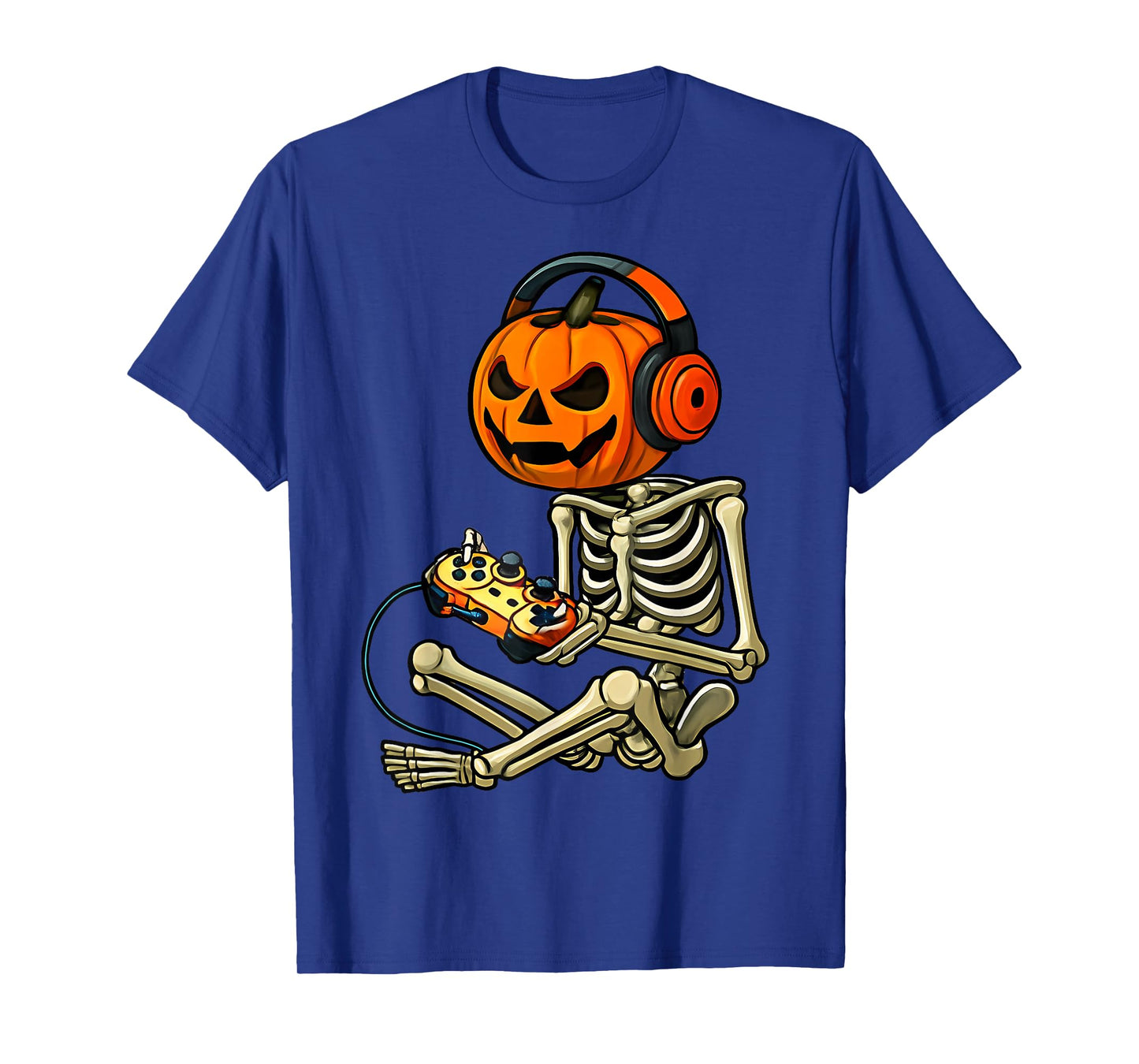 Halloween Boys Video Game Skeleton Pumpkin Jack O Lantern T-Shirt