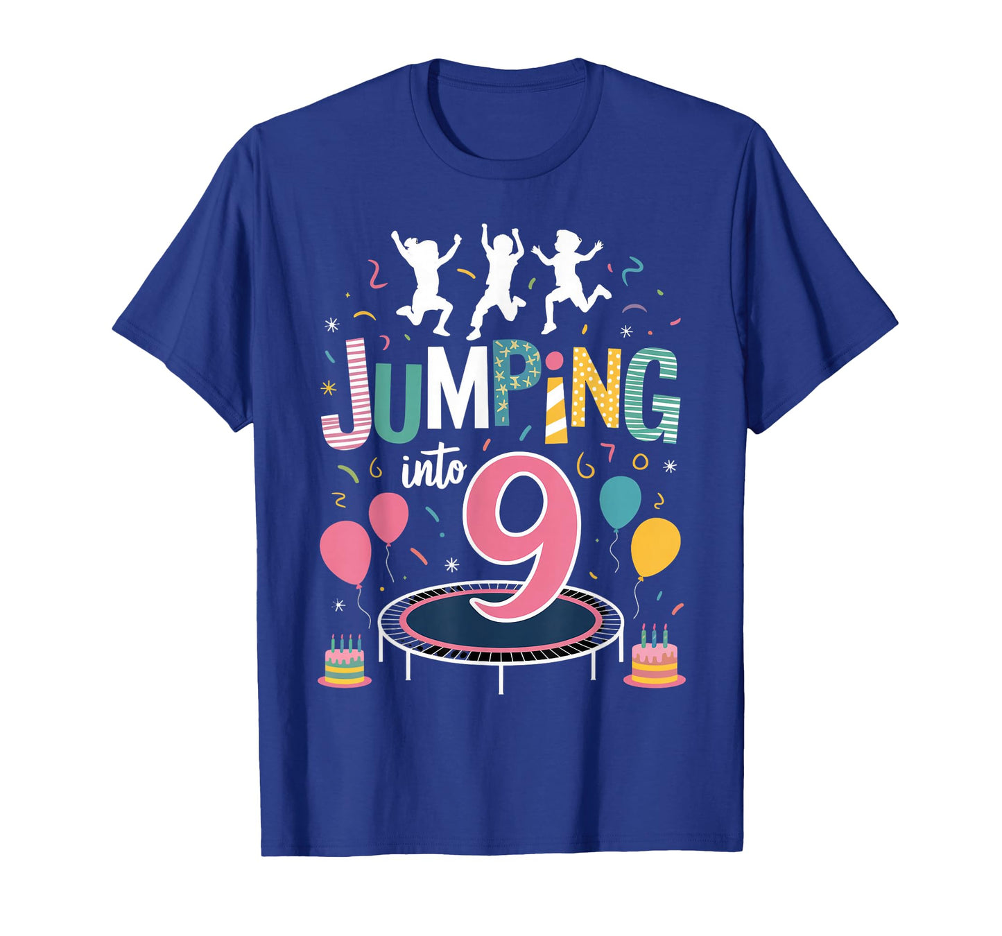 Jumping Into 9 Birthday Party Trampolining Trampoline T-Shirt