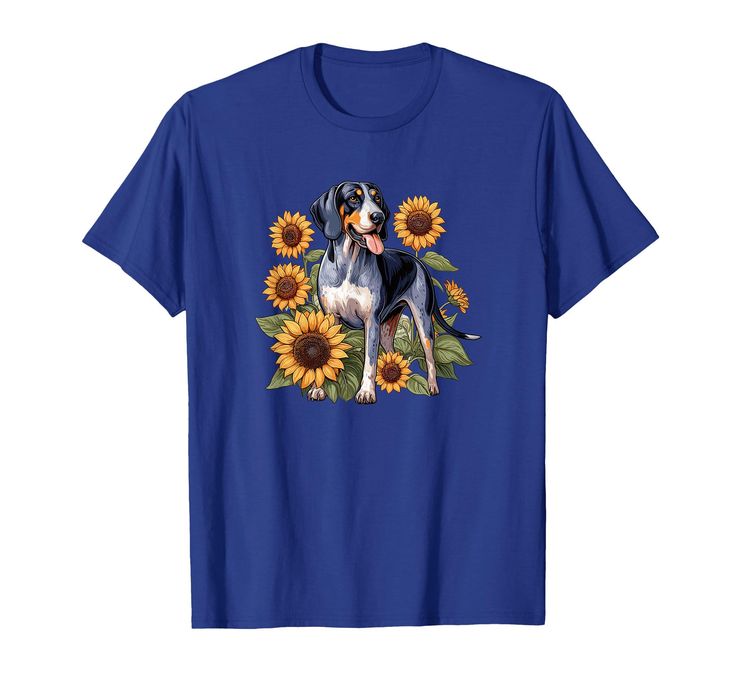 Cute Funny Sunflowers Bluetick Coonhound Lover T-Shirt