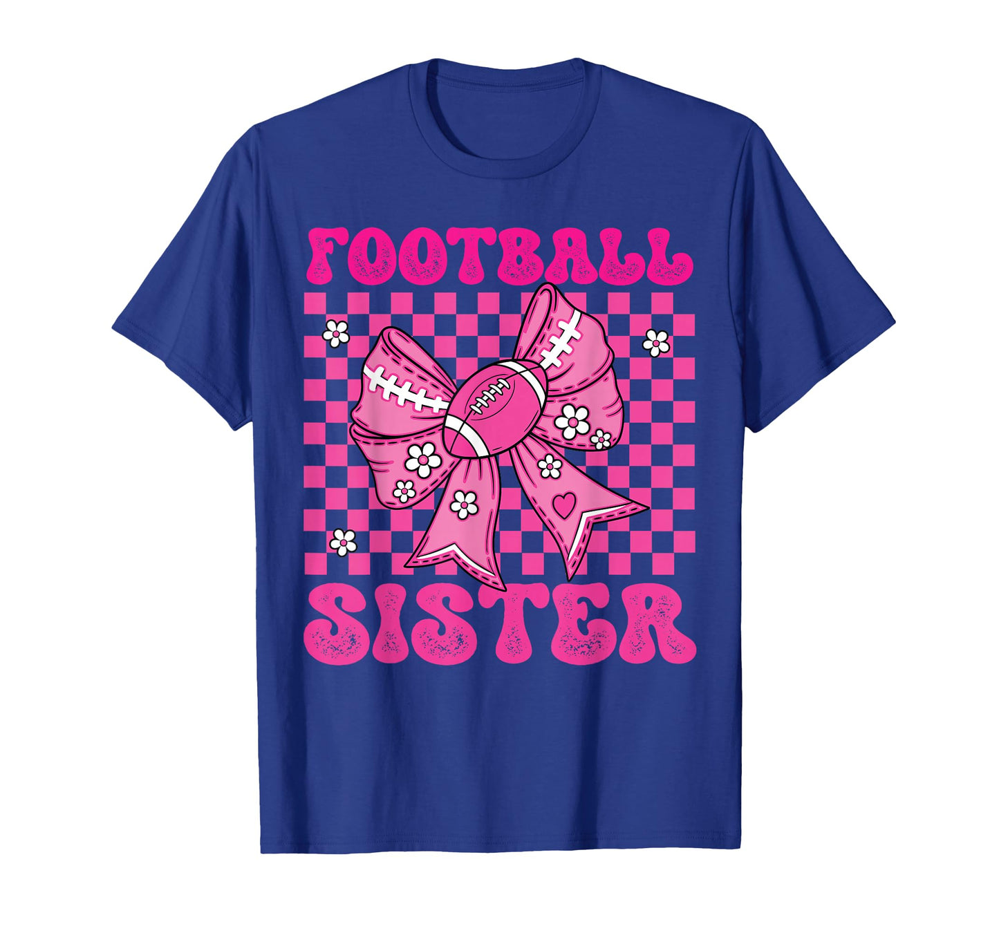 Pink Coquette Bow American Football Sister Game Day T-Shirt
