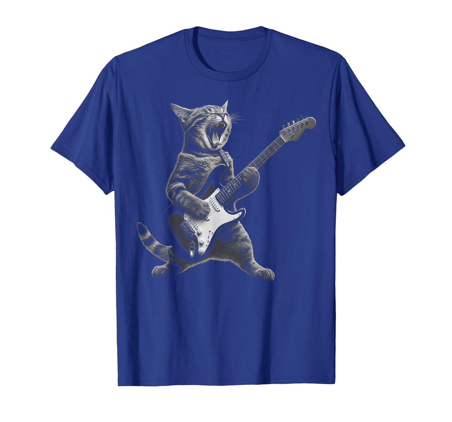 Funny Cat Playing Guitar Rock and Roll Gifts Men Women Kid T-Shirt