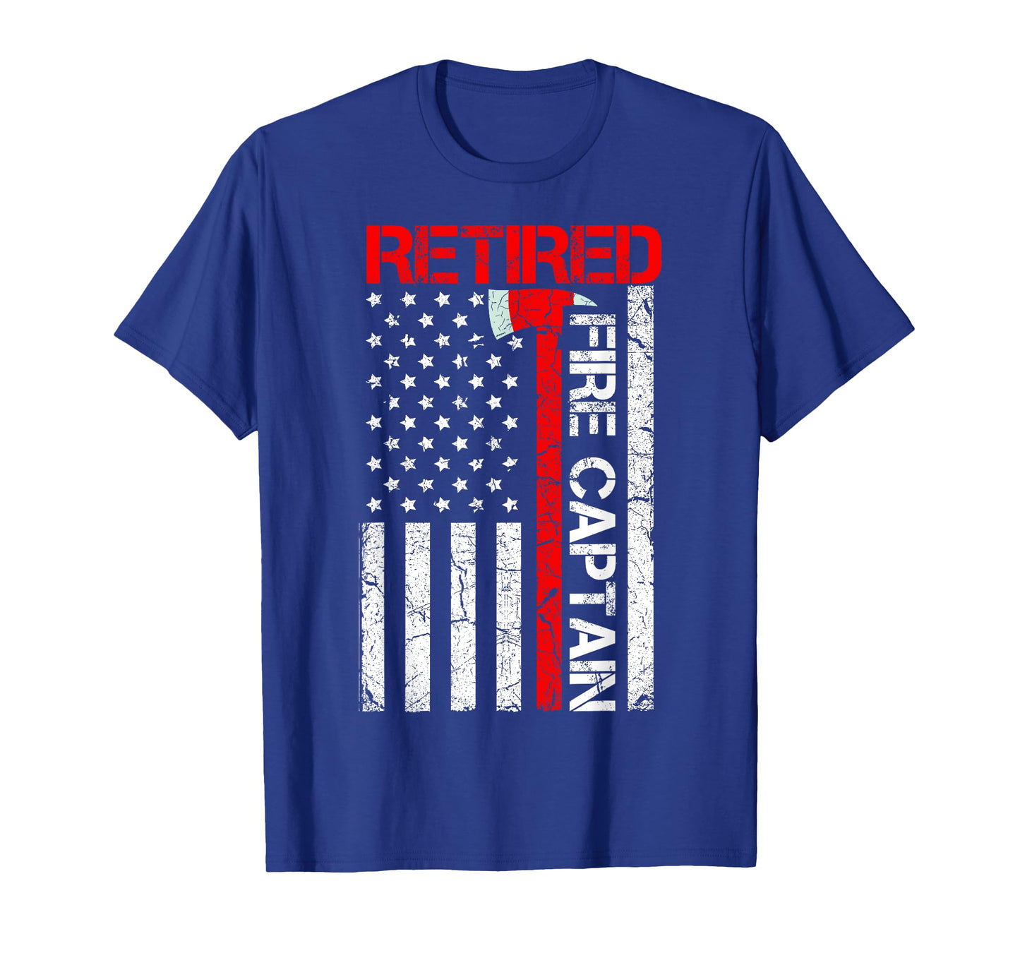 Retired Firefighter Fire Captain Retirement American Flag T-Shirt