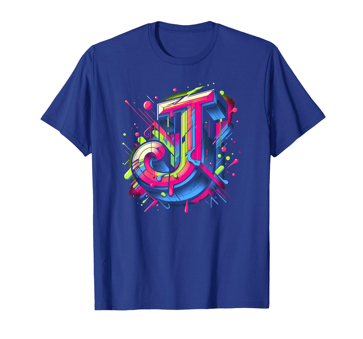 Initial Name Letter J Alphabet In Graffiti Art Style T-Shirt