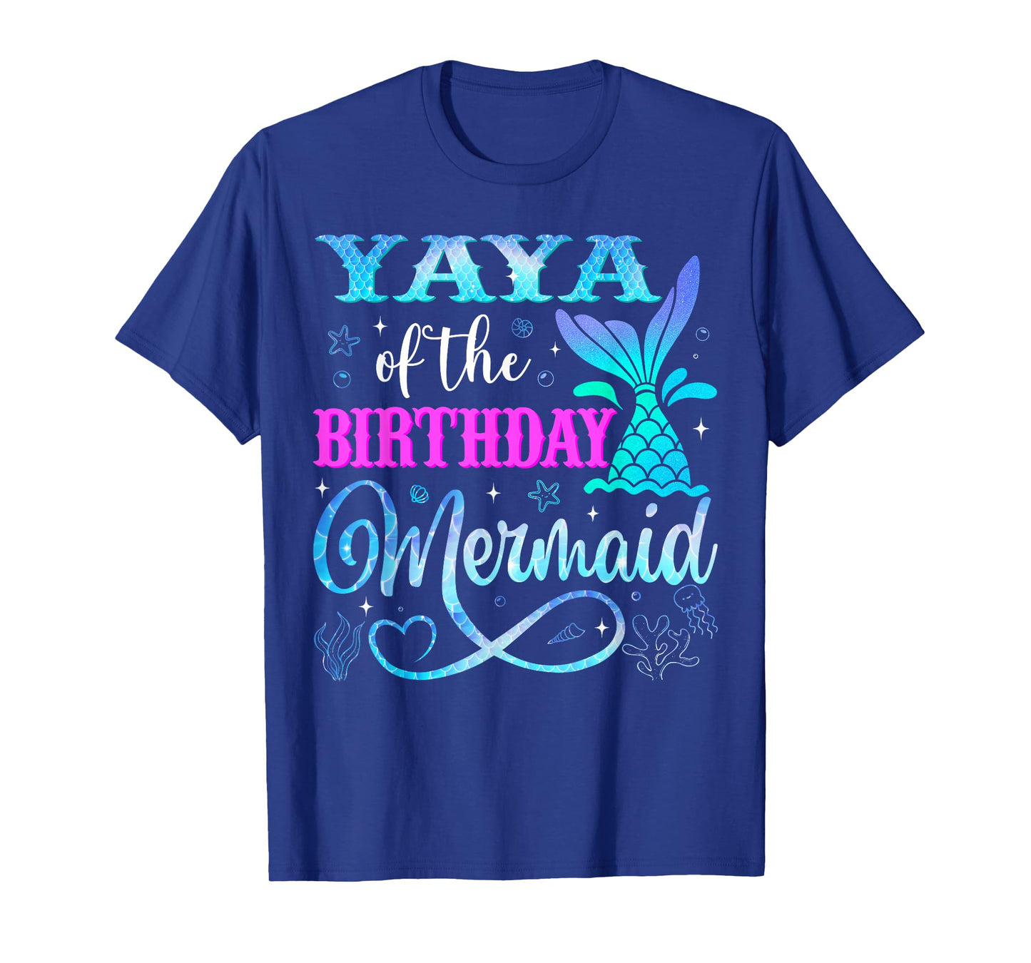 Yaya of The Birthday Mermaid Family Matching Party T-Shirt