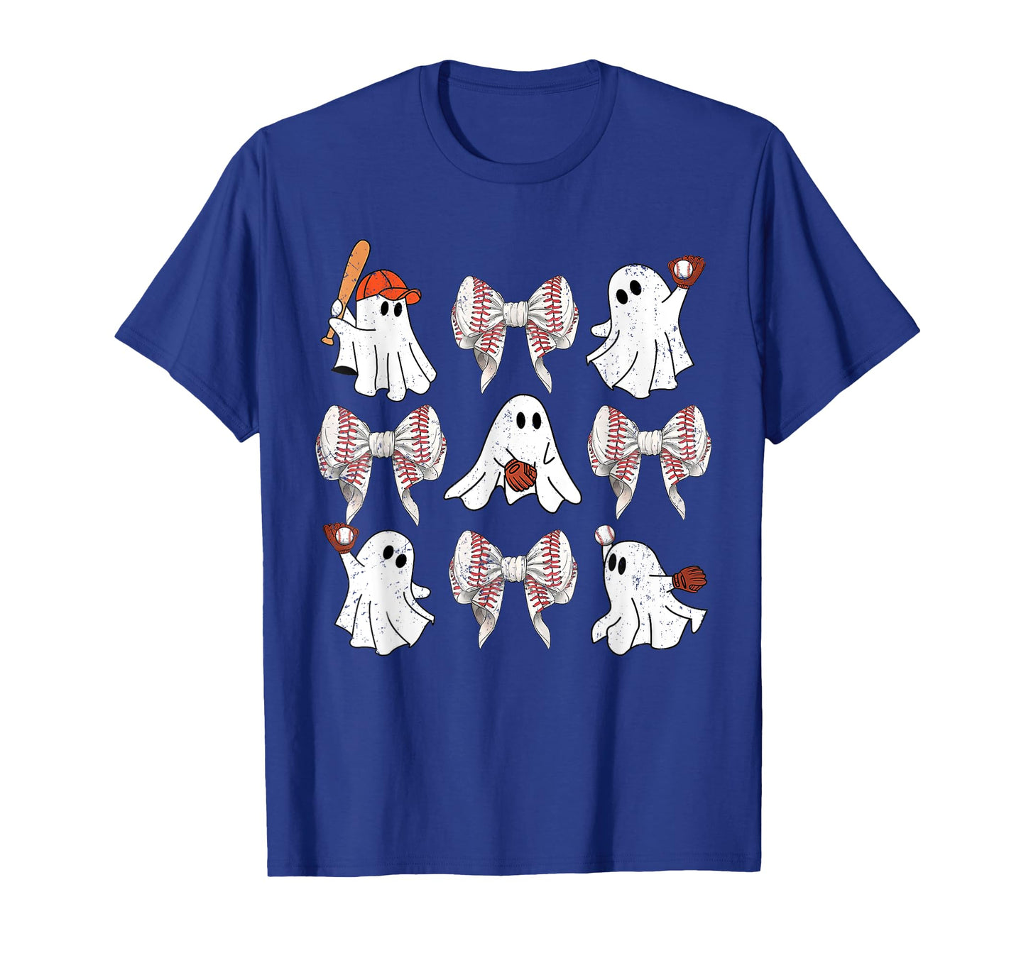 Baseball Player Halloween Bow Coquette Ghost Halloween Tee T-Shirt