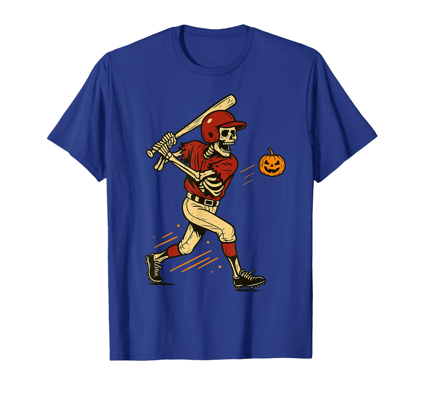 Funny Skeleton Halloween Baseball Pumpkin Boys Men Kids T-Shirt