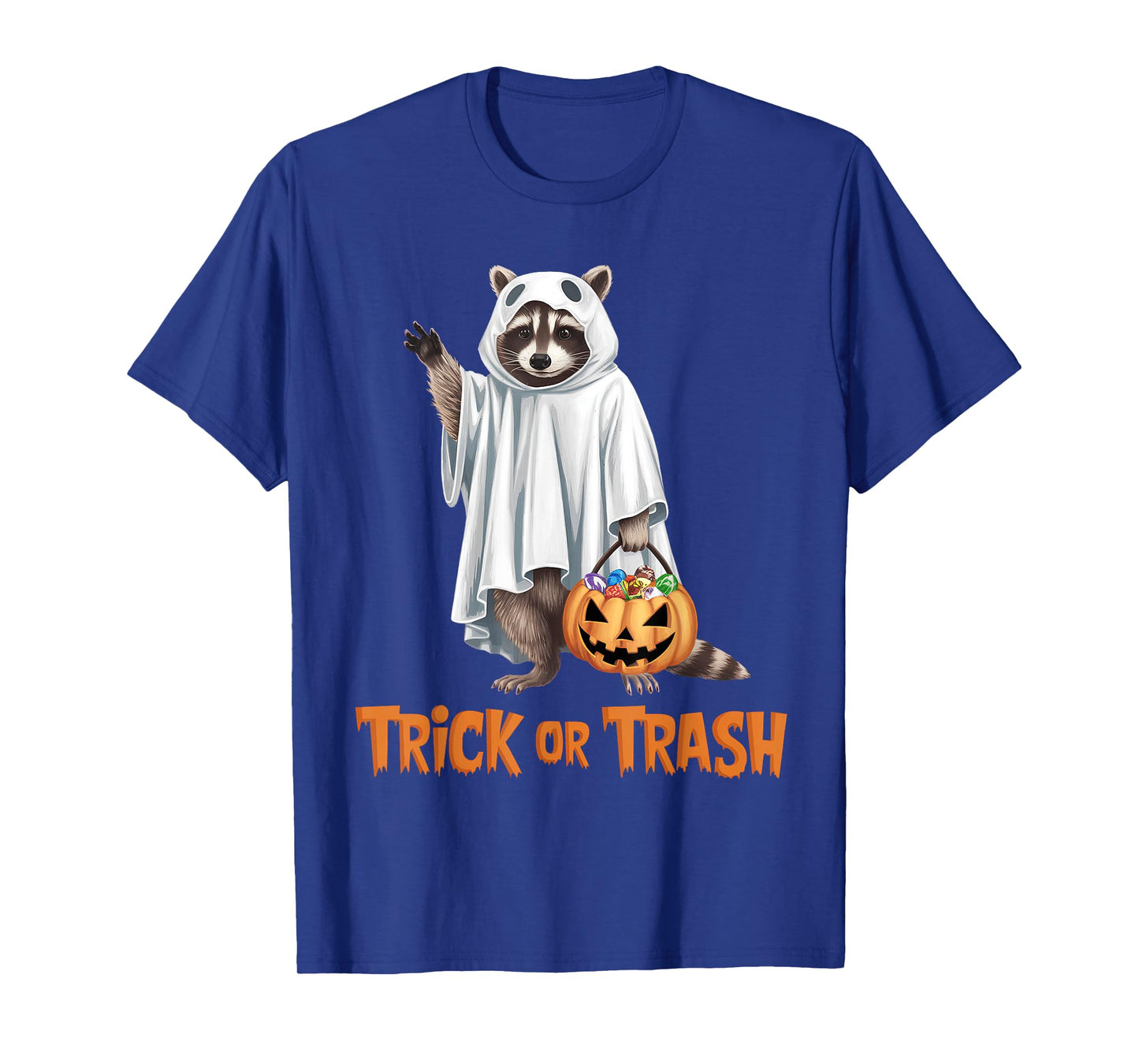 Trick Or Trash Funny Raccoon Ghost Halloween Racoon T-Shirt