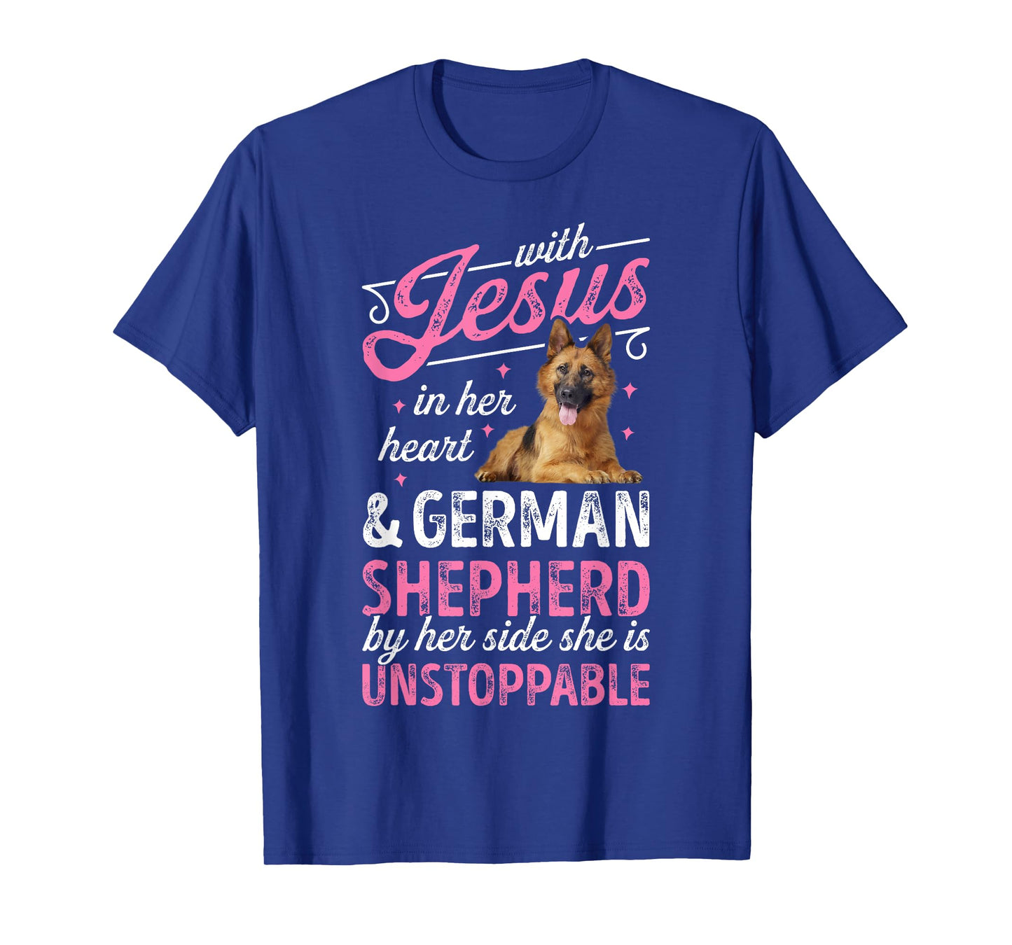 With Jesus In Her Heart And German Shepherd T shirt Women T-Shirt