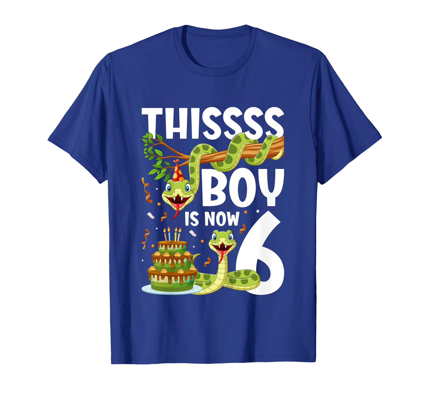 Kids 6th Reptile Birthday 6 Year Old Boy Snake Birthday Party T-Shirt