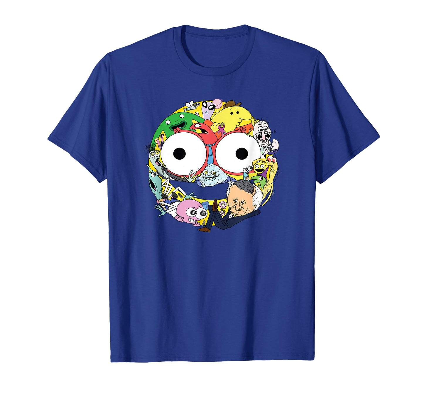 Smiling Friends Smiley Face Character Collage Funny Cartoon T-Shirt